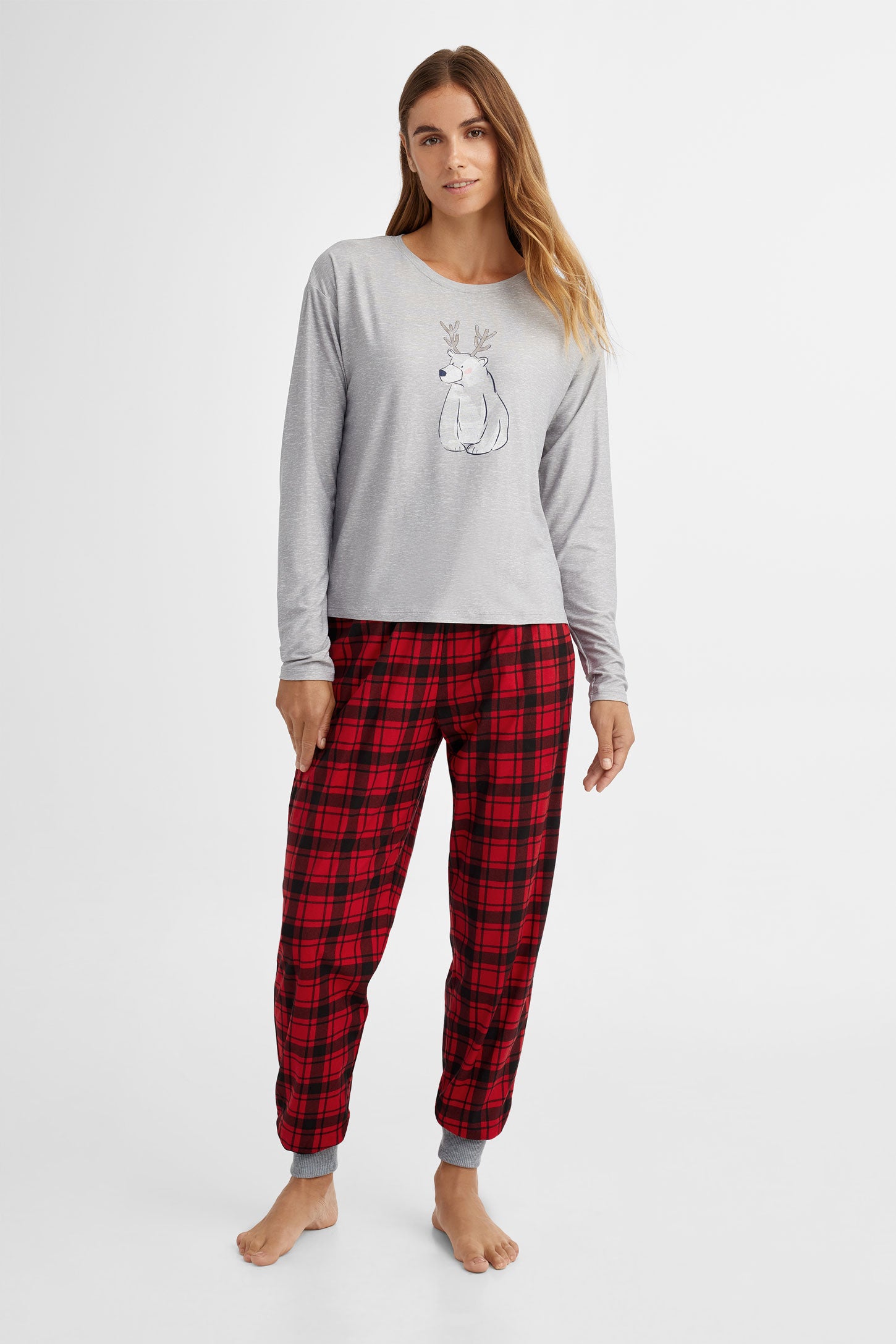 Chandail pyjama de Noël en Moss - Femme && GRIS