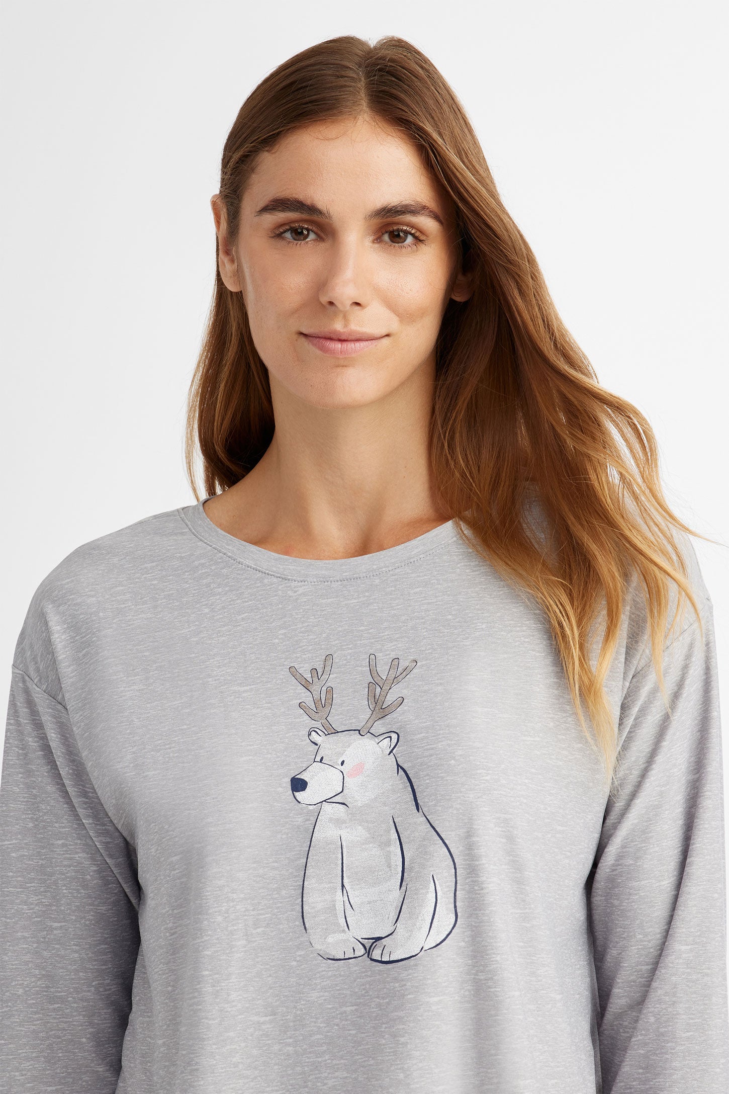 Chandail pyjama de Noël en Moss - Femme && GRIS