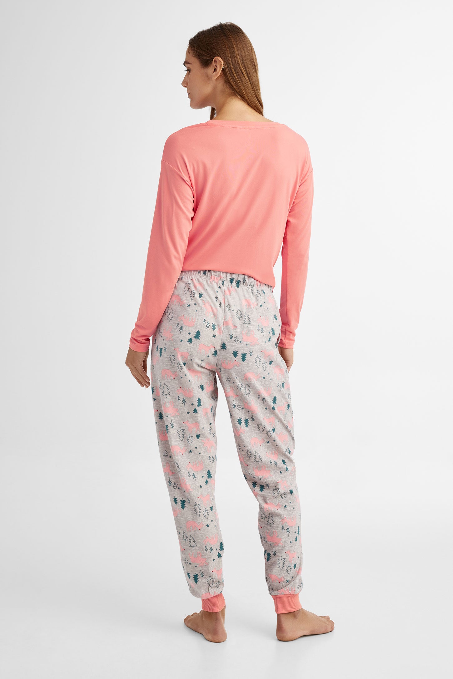 Pantalon pyjama de Noël en flanelle - Femme && GRIS MULTI