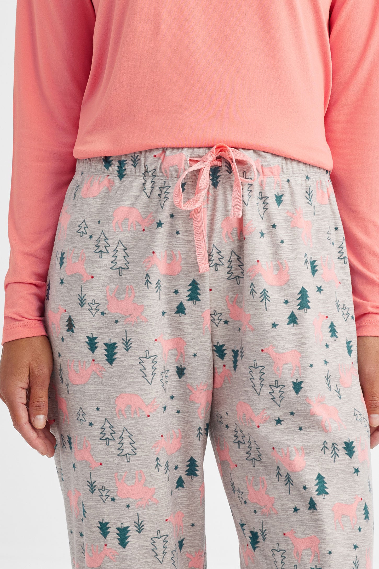 Pantalon pyjama de Noël en flanelle - Femme && GRIS MULTI