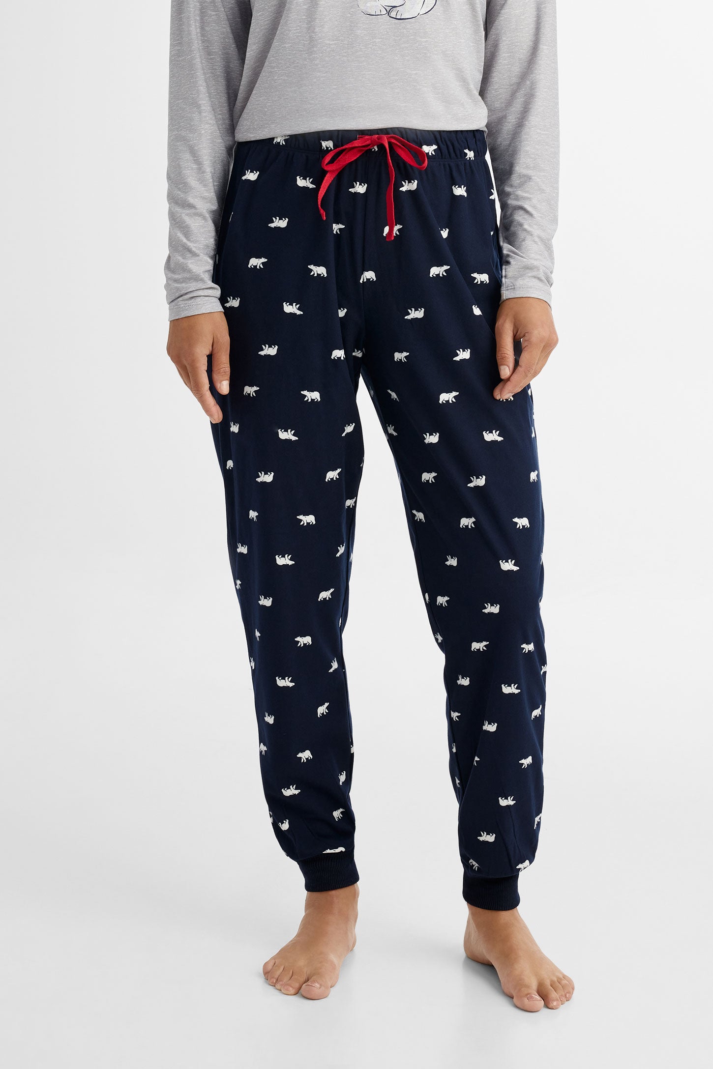 Pantalon pyjama de Noël en flanelle - Femme && MARIN/MULTI