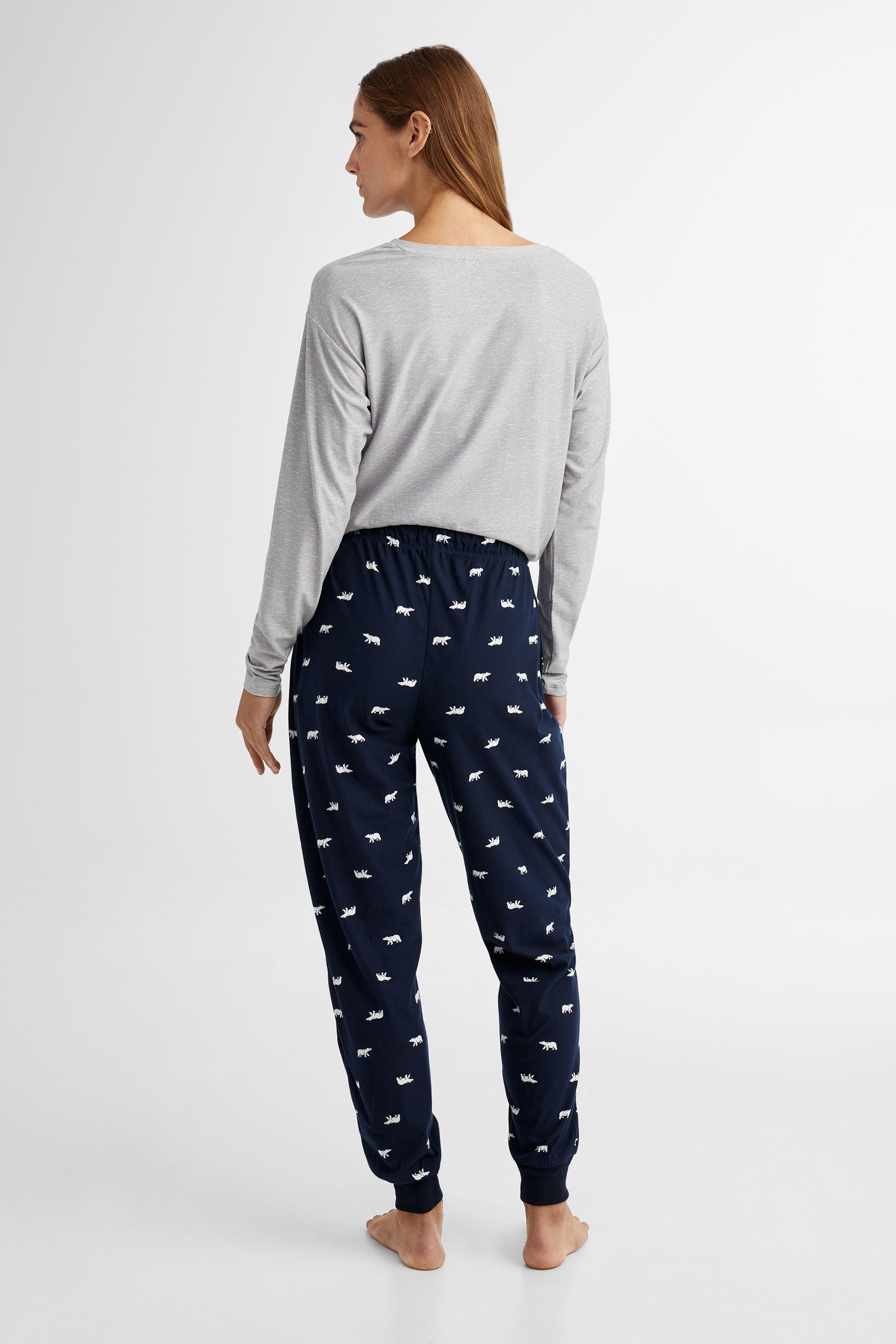 Pantalon pyjama de Noël en flanelle - Femme && MARIN/MULTI