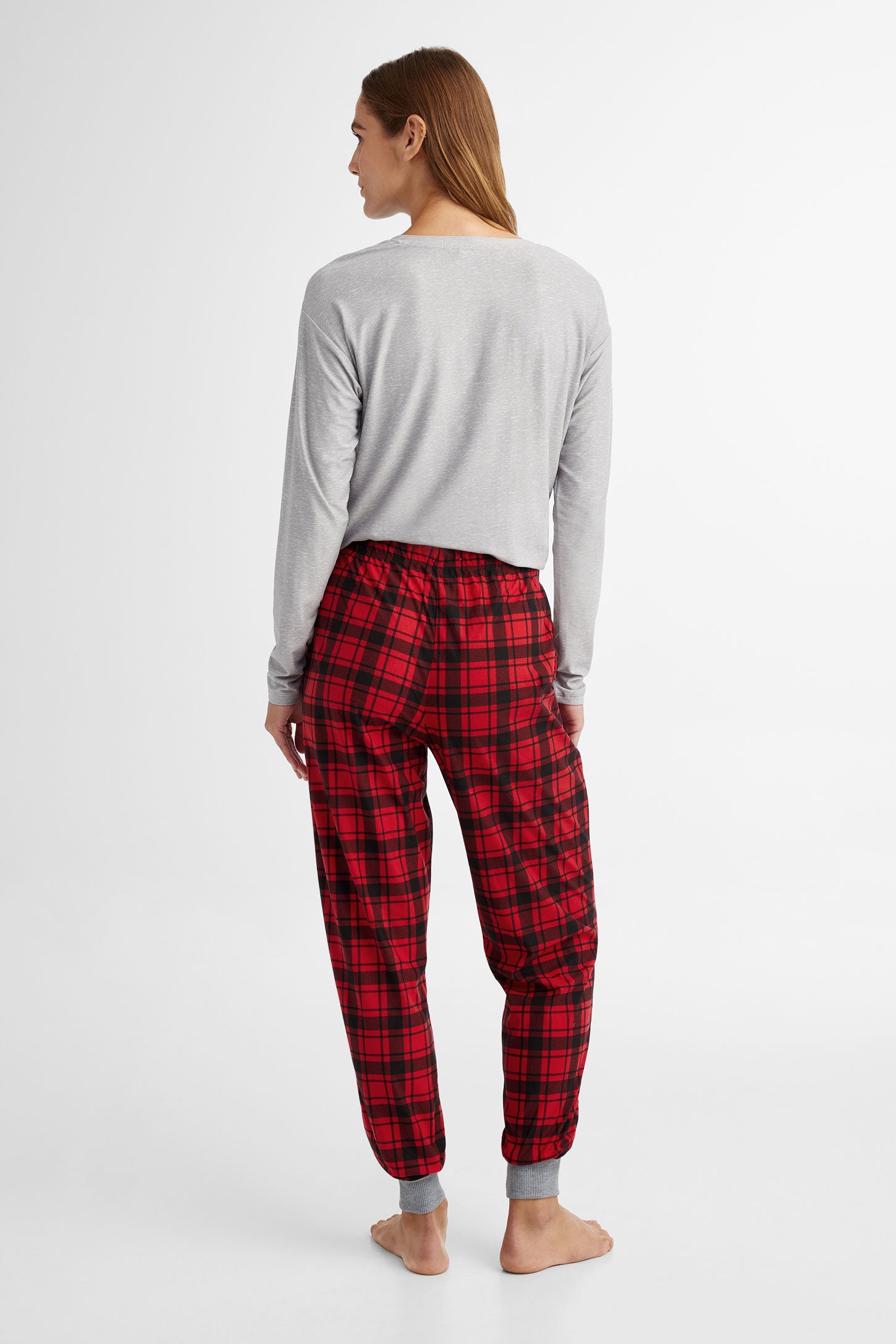 Pantalon pyjama de Noël en flanelle - Femme && ROUGE/MULTI