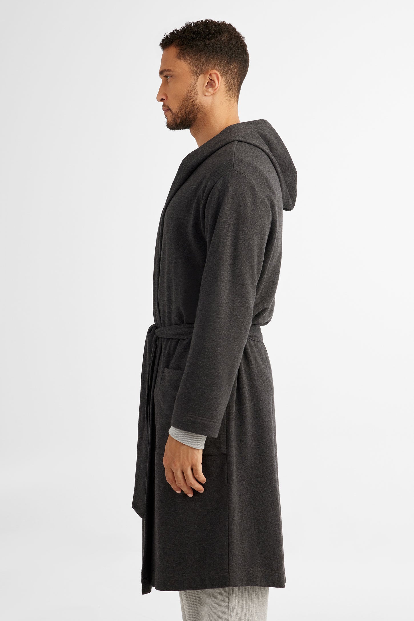 Robe de chambre en coton - Homme && CHARBON MIXTE