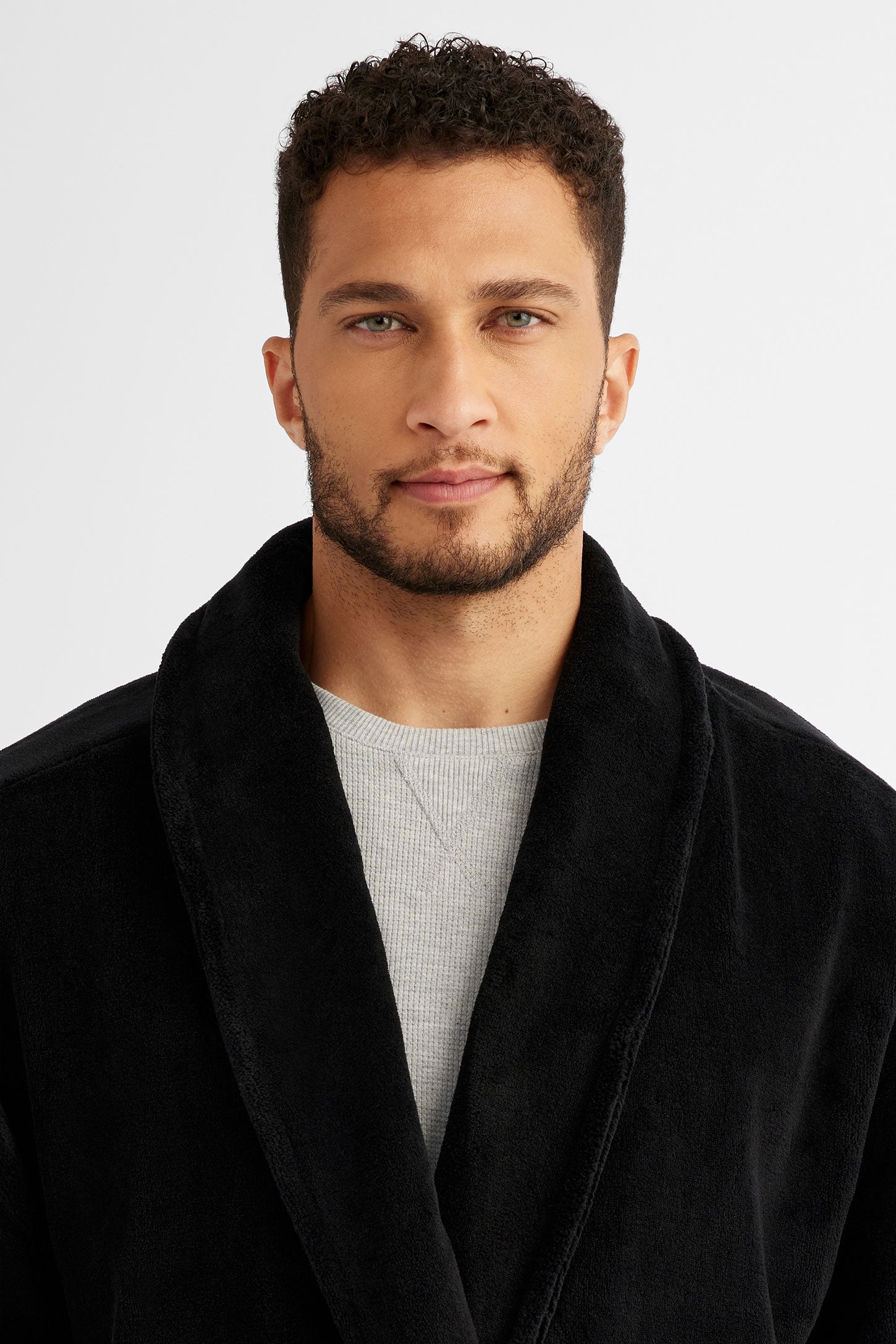 Robe de chambre en peluche - Homme && NOIR