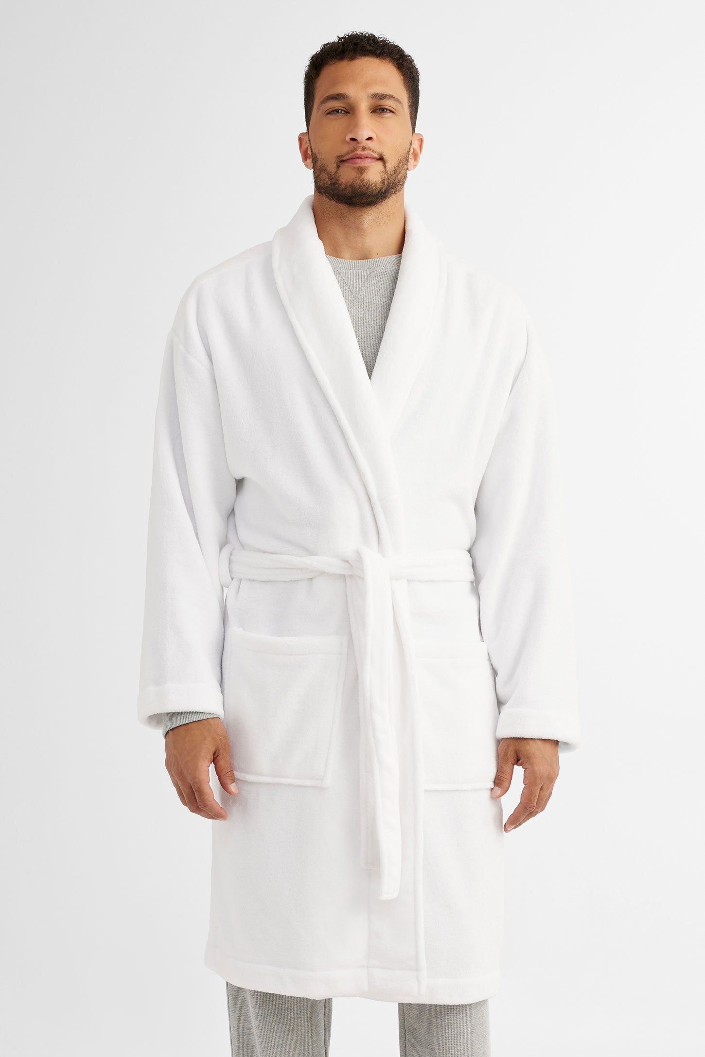 Robe de chambre en peluche - Homme && BLANC