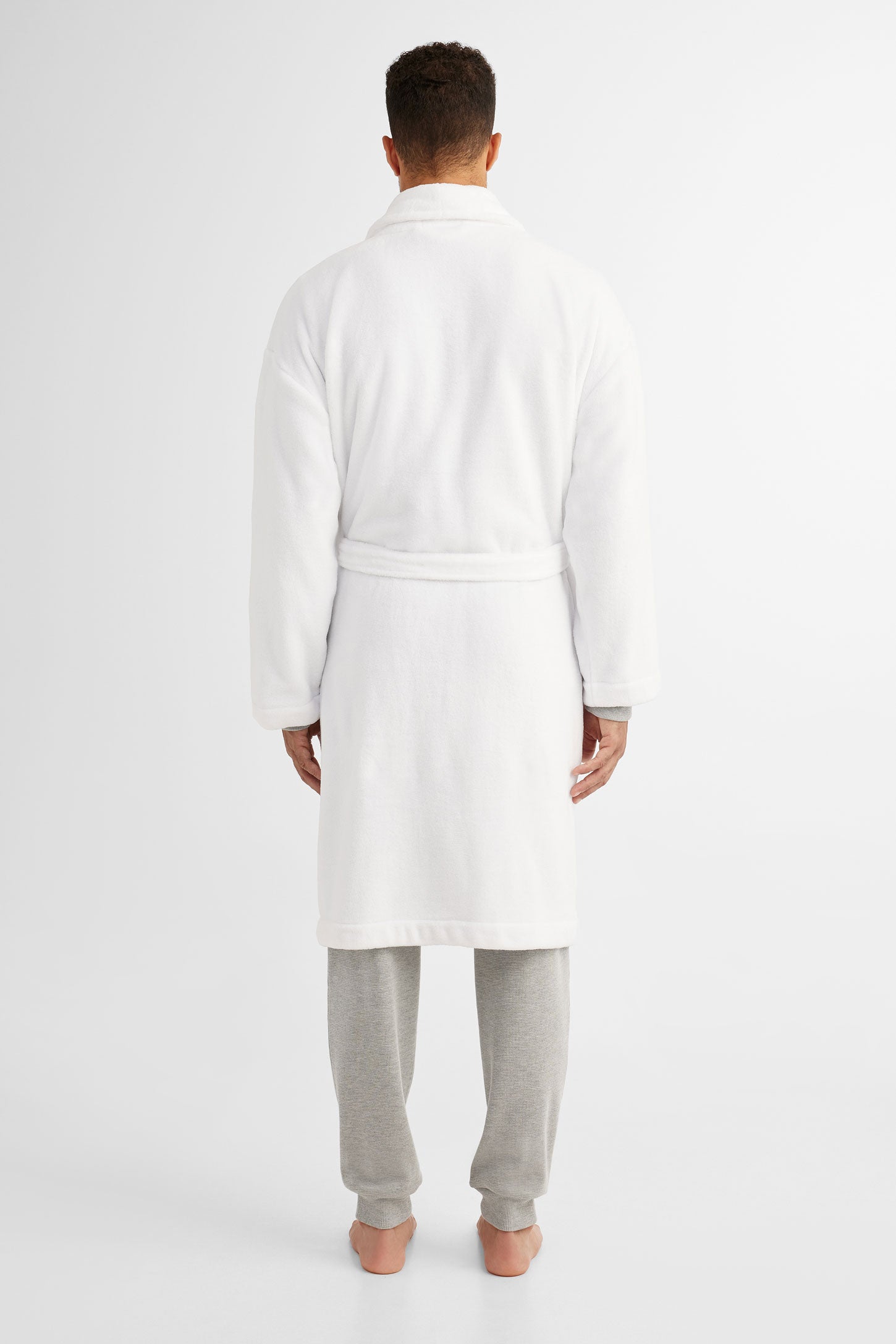 Robe de chambre en peluche - Homme && BLANC