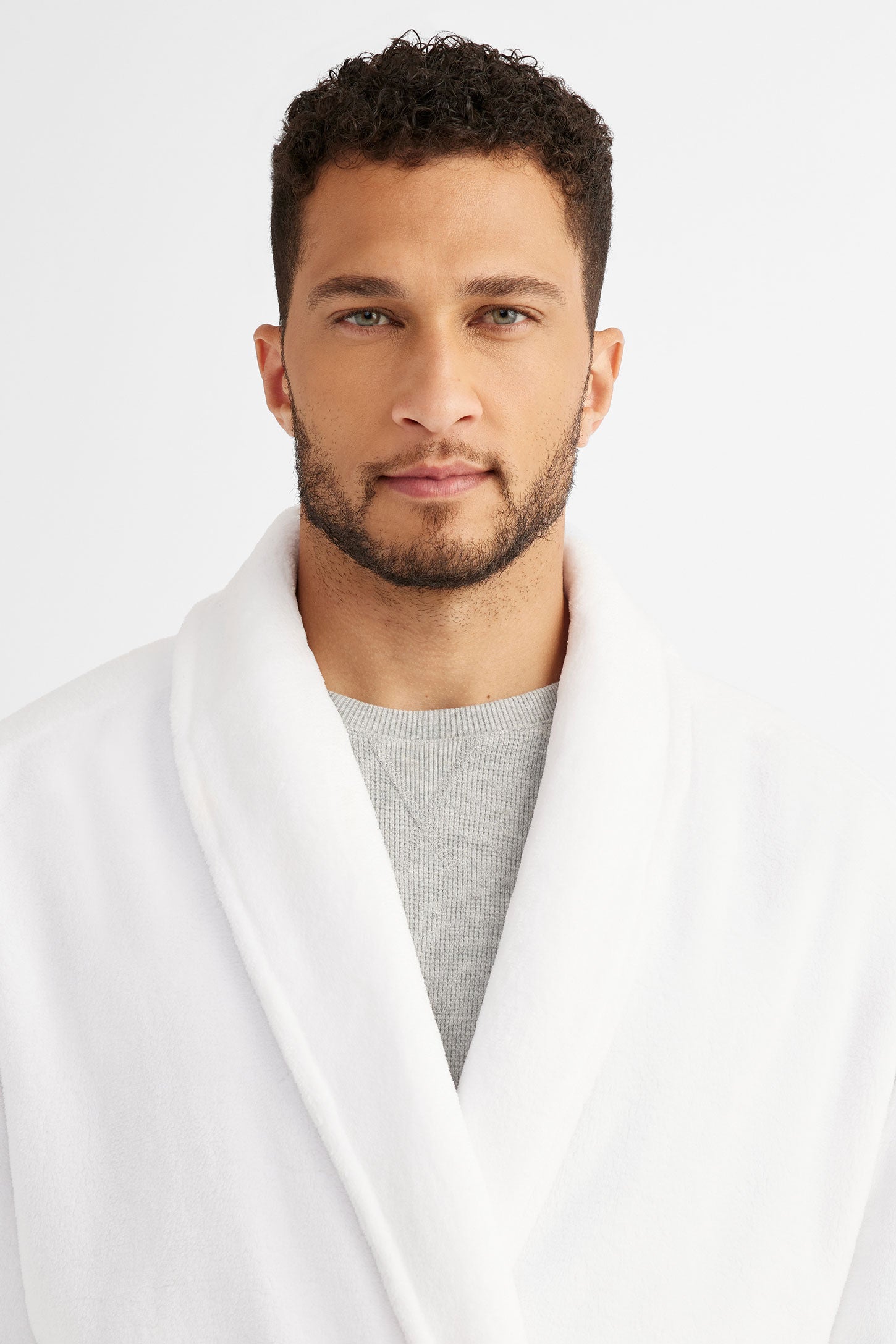 Robe de chambre en peluche - Homme && BLANC