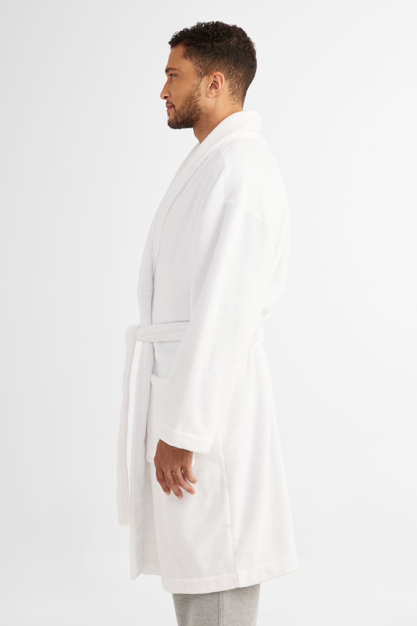 Robe de chambre en peluche - Homme && BLANC