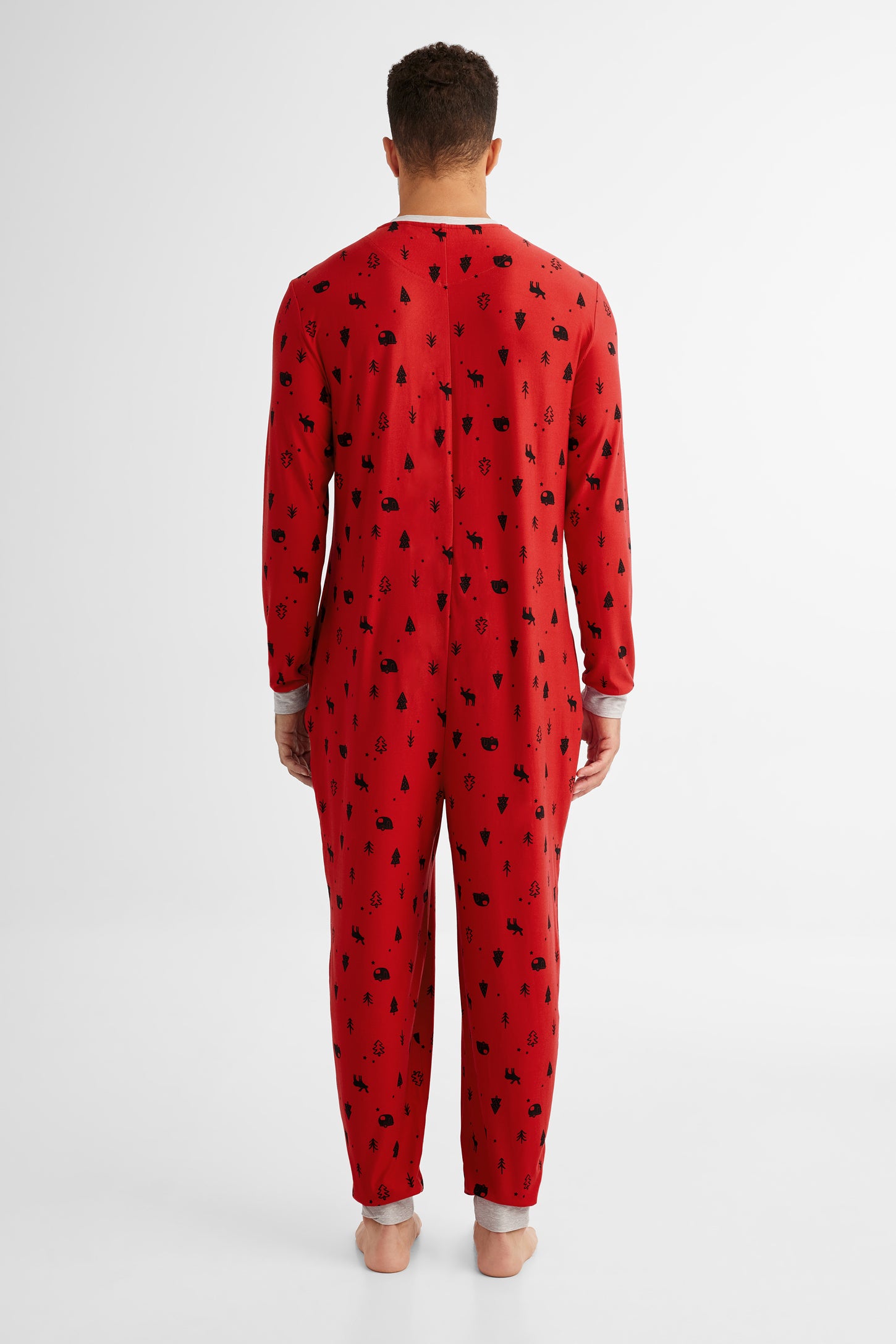 Pyjama de Noël 1-pièce en Moss - Homme && ROUGE/MULTI