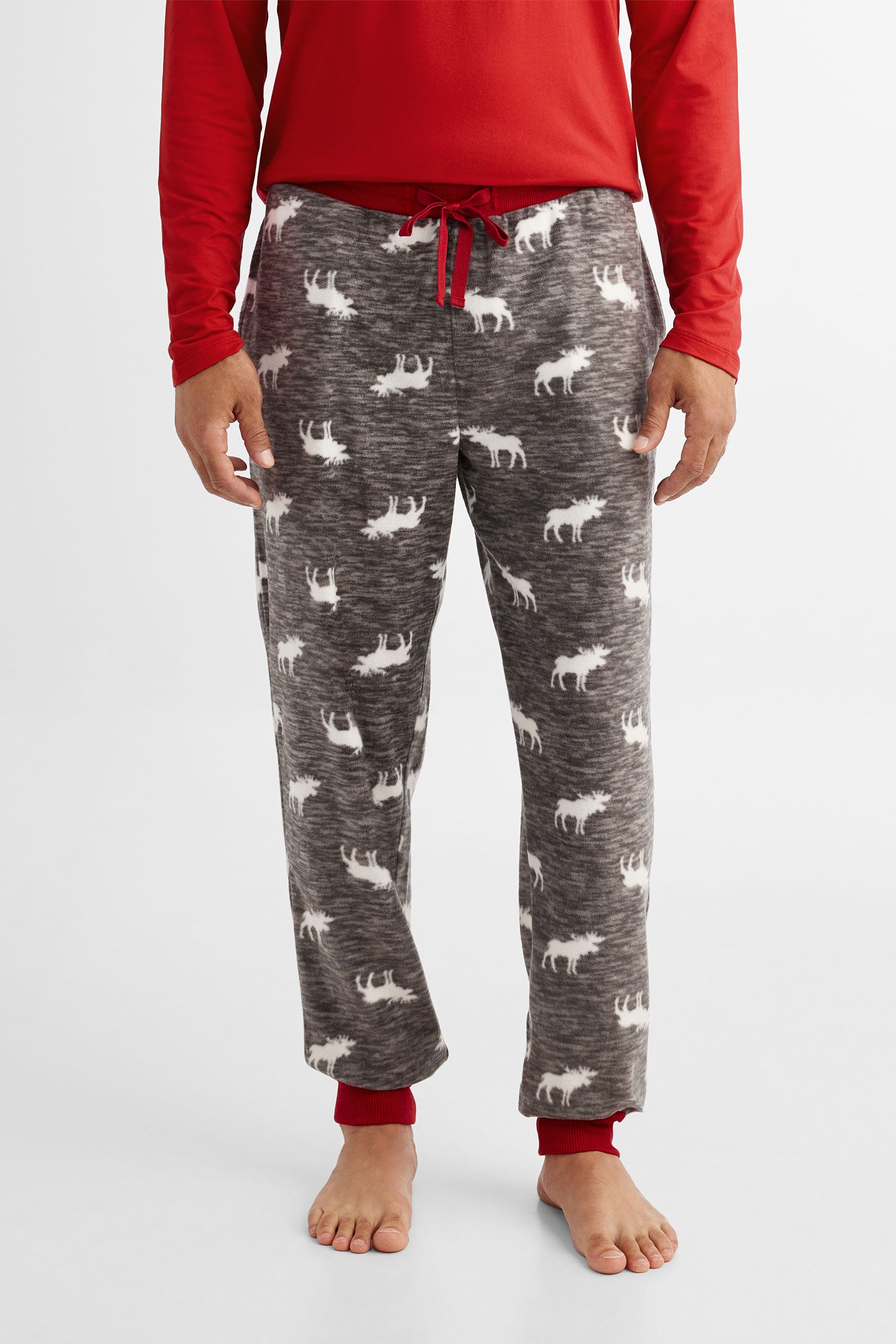 Pantalon pyjama de Noël en micropolar - Homme && CHARBON/MULTI