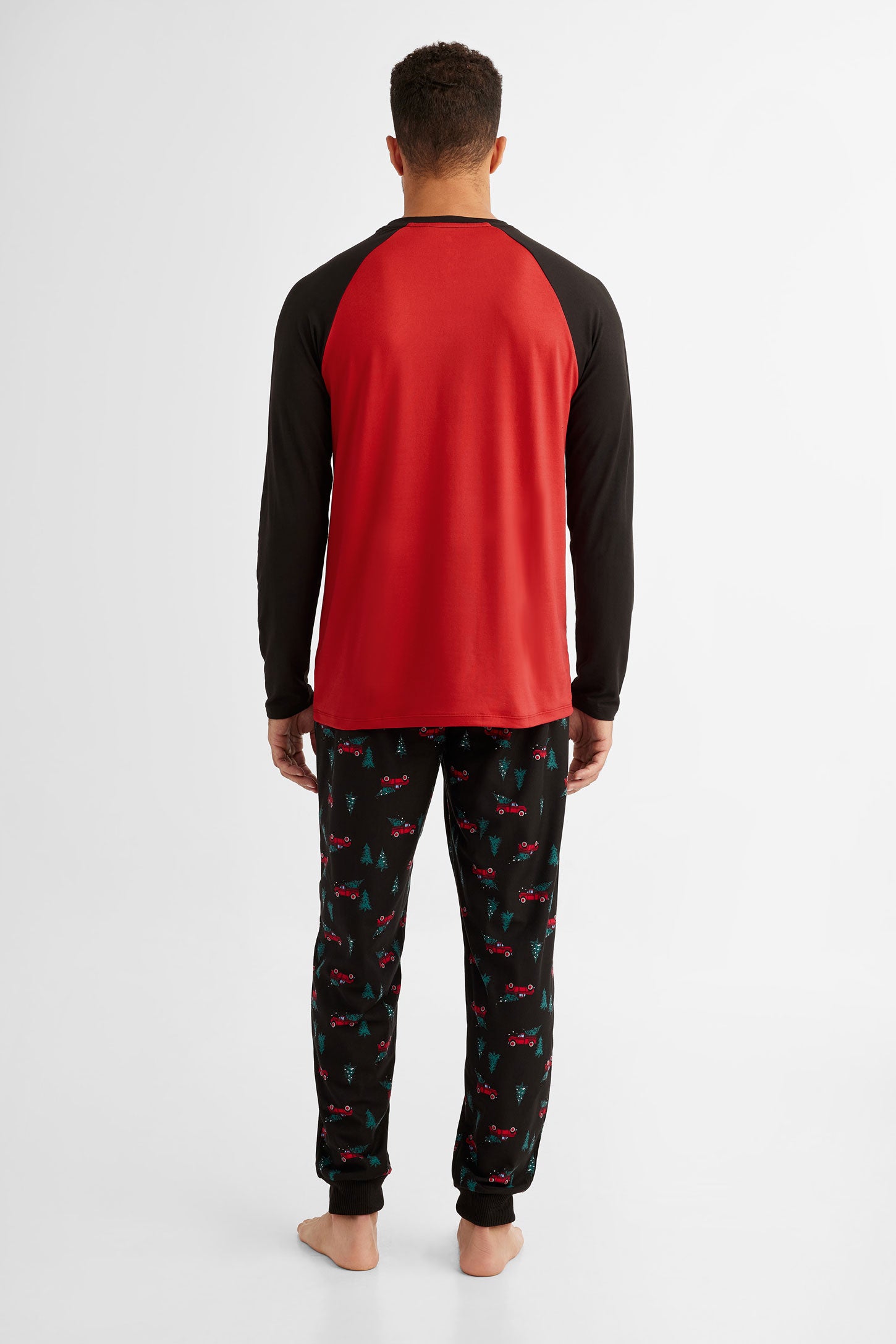 Chandail pyjama de Noël en Moss - Homme && ROUGE