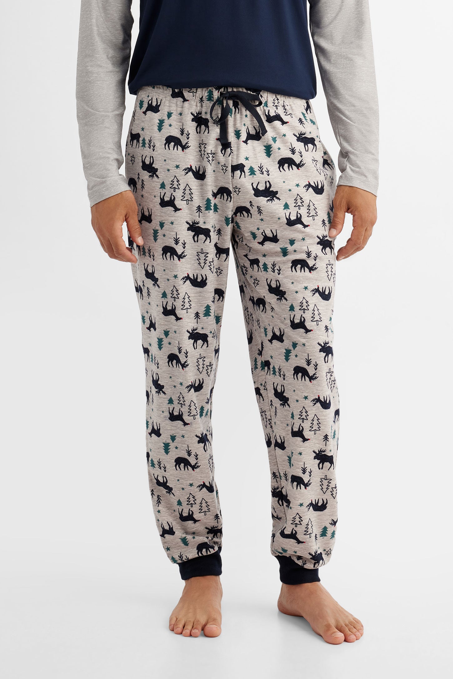 Pantalon pyjama de Noël en flanelle - Homme && GRIS MIXTE