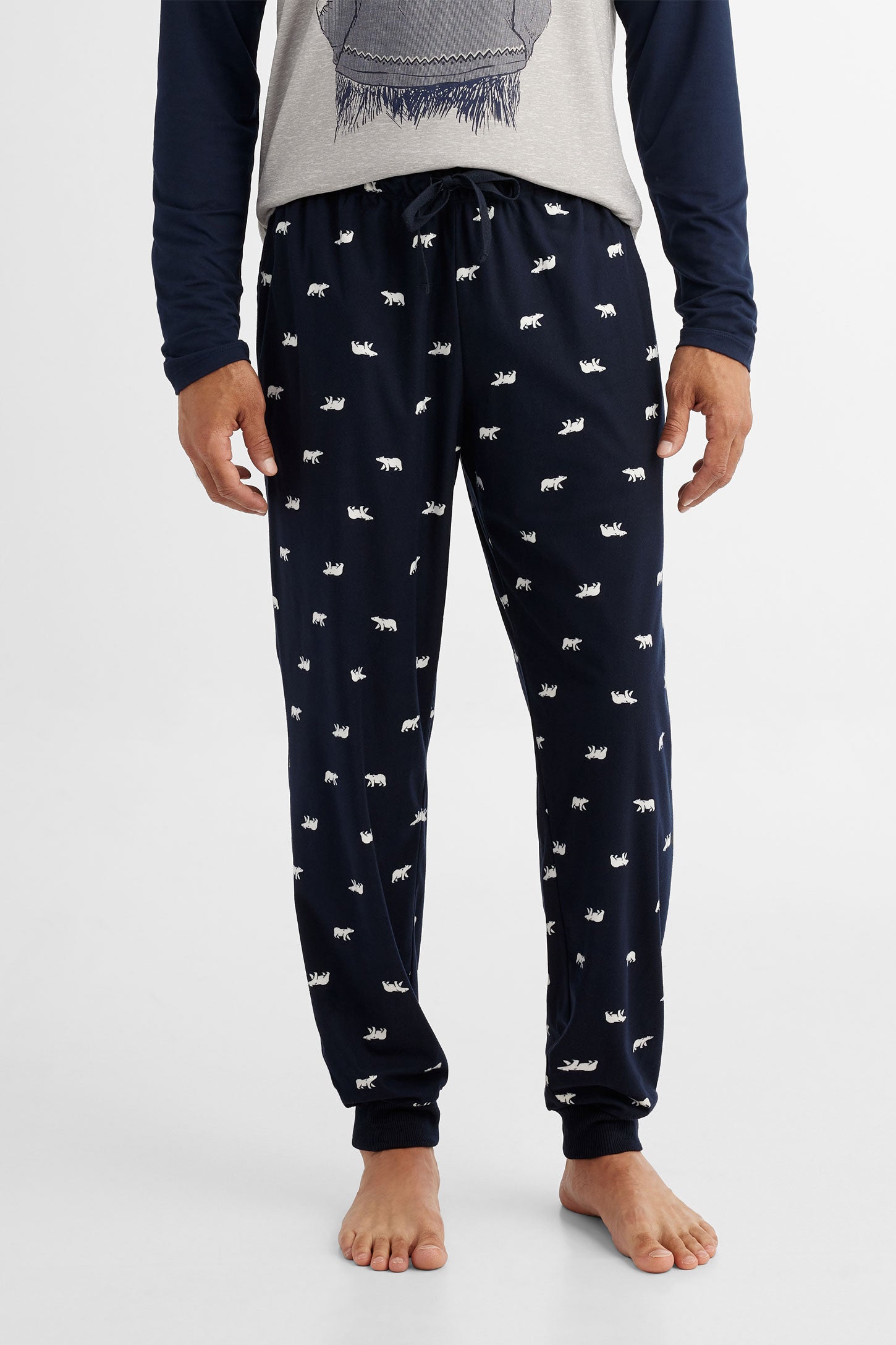 Pantalon pyjama de Noël en flanelle - Homme && MARIN/MULTI