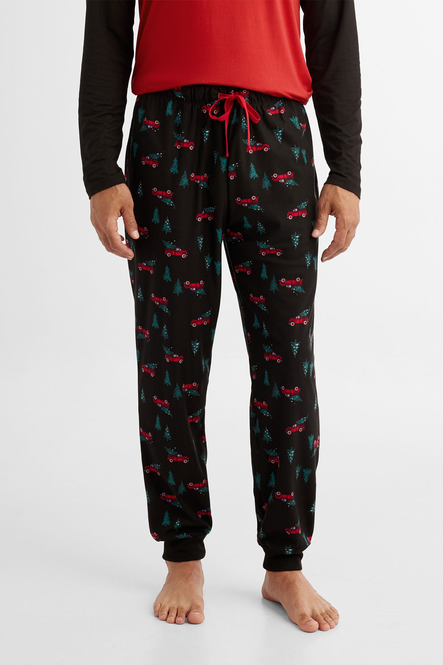 Pantalon pyjama de Noël en flanelle - Homme && NOIR/MULTI