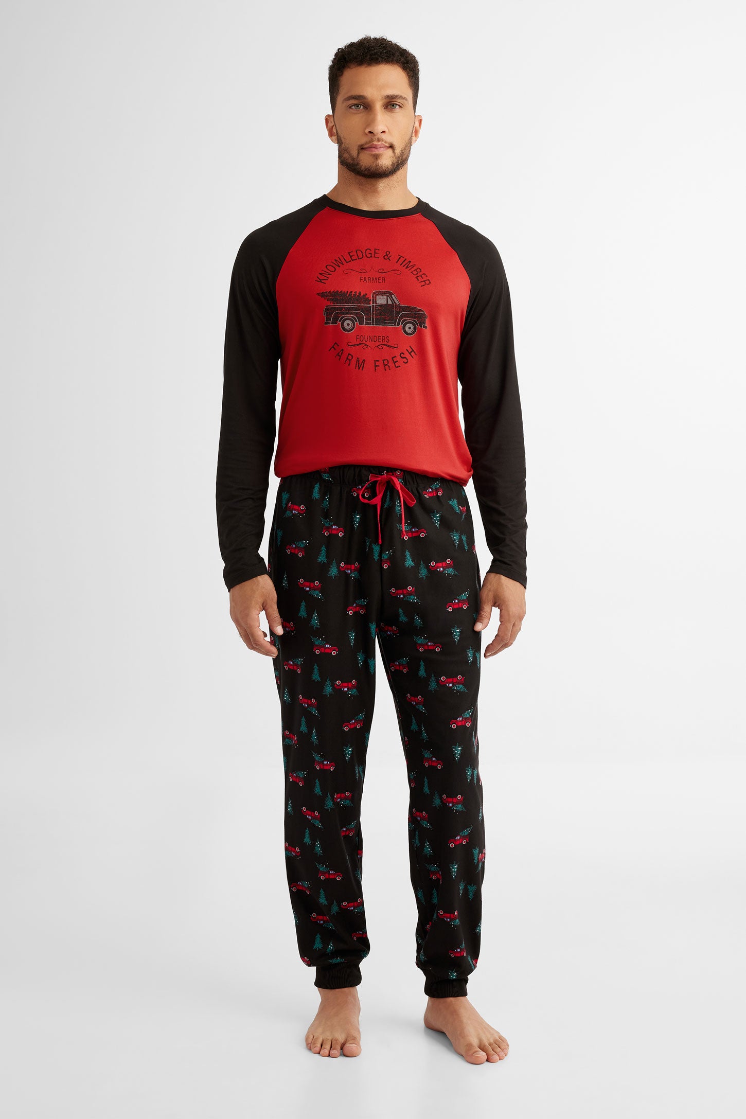 Pantalon pyjama de Noël en flanelle - Homme && NOIR/MULTI