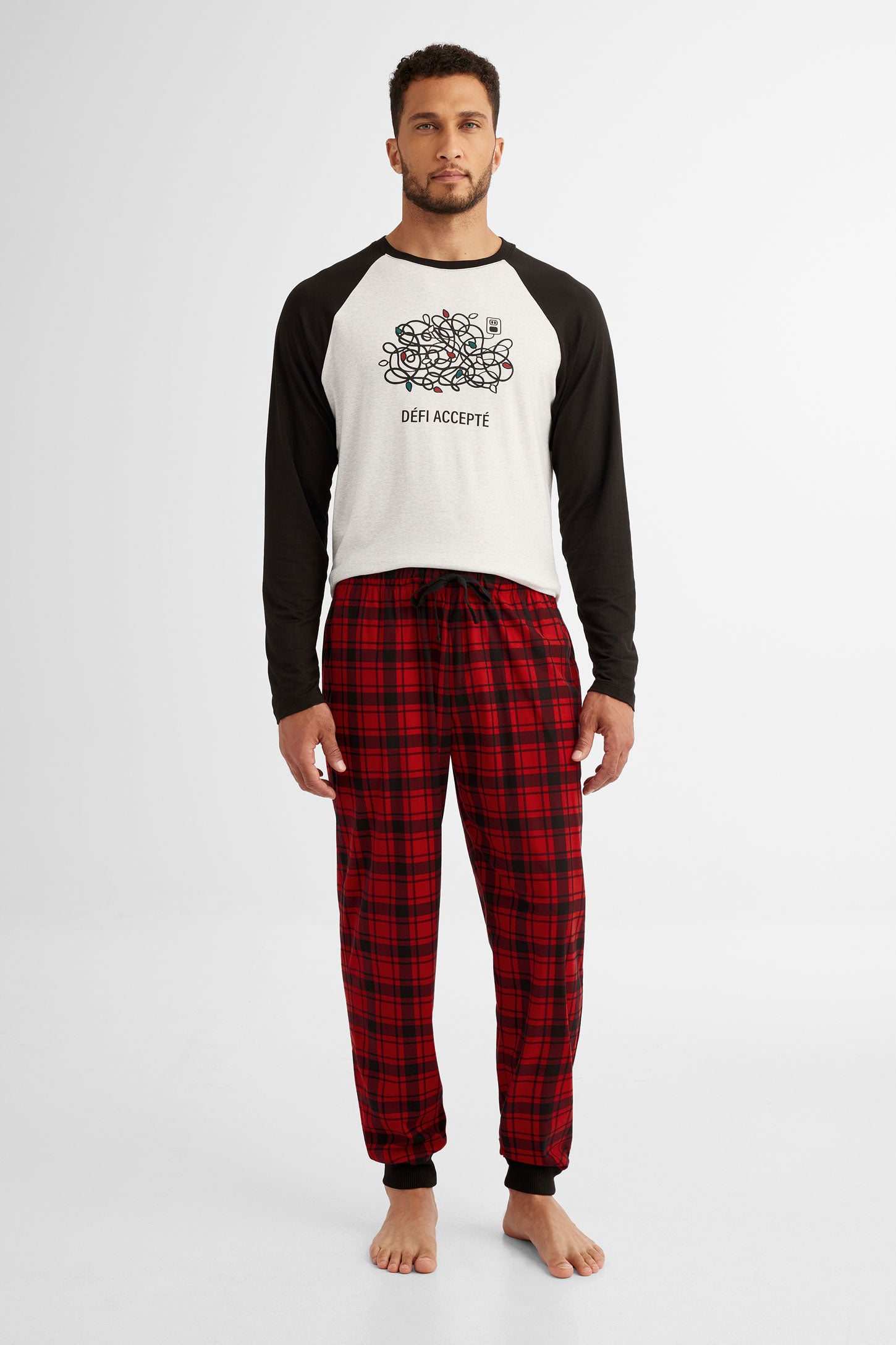 Pantalon pyjama de Noël en flanelle - Homme && ROUGE/MULTI