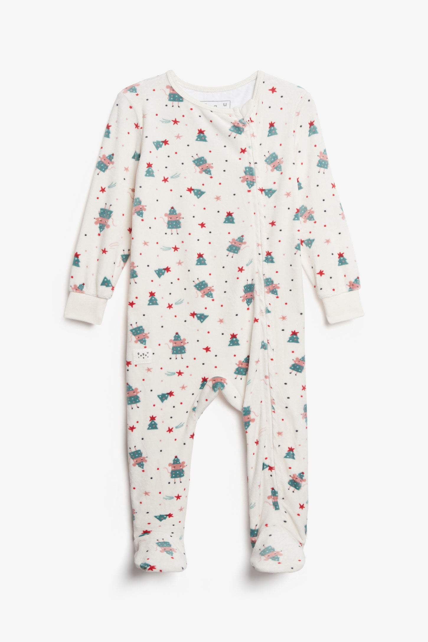 Pyjama 1-pièce imprimé en velours - Bébé fille && BLANC MULTI