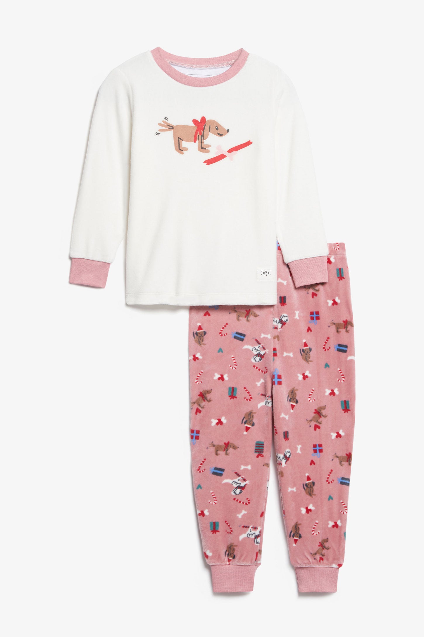 Pyjama 2-pièces imprimé en velours, 2T-3T - Bébé fille && ROSE MULTI