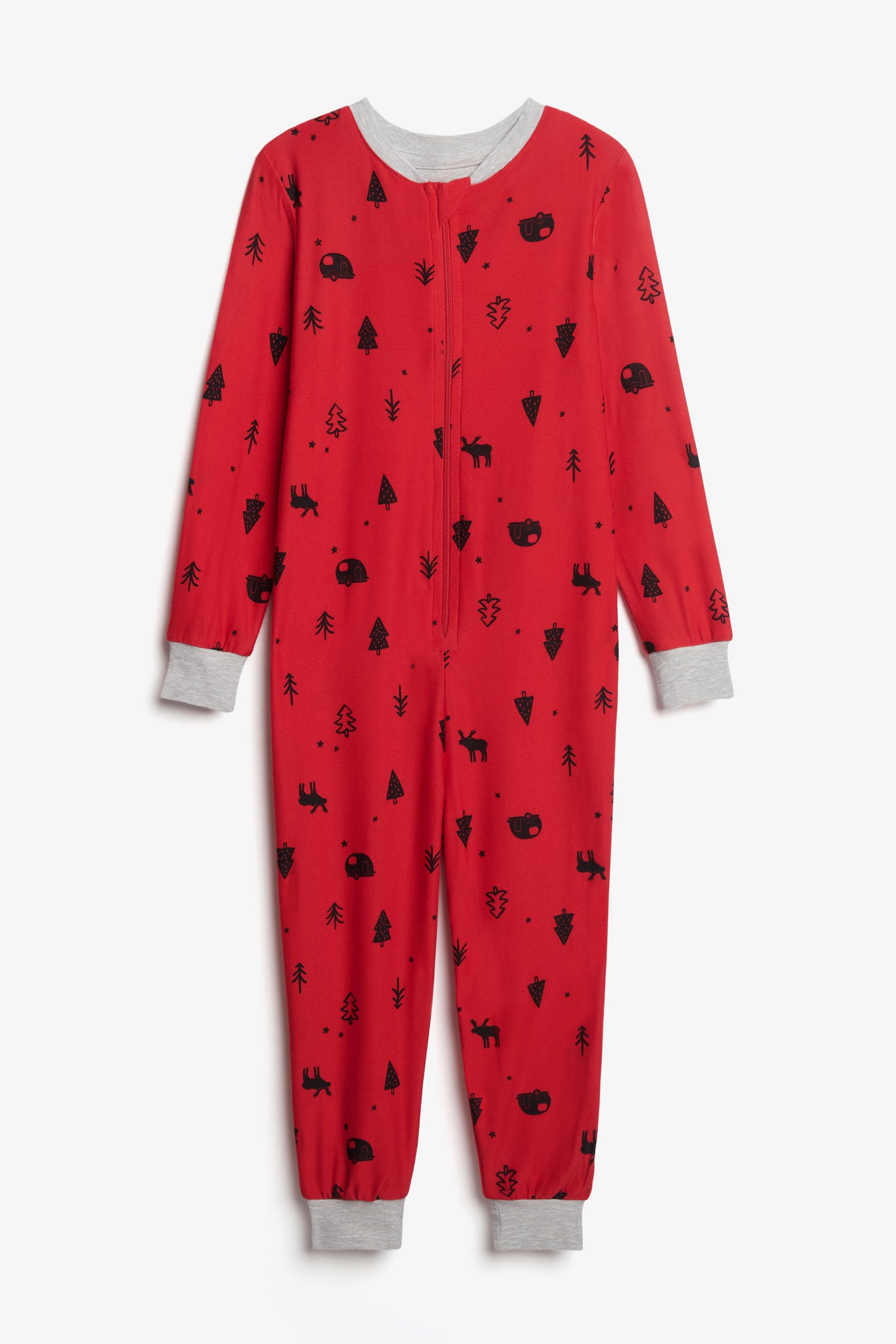 Pyjama de Noël 1-pièce en Moss - Enfant fille && ROUGE/MULTI