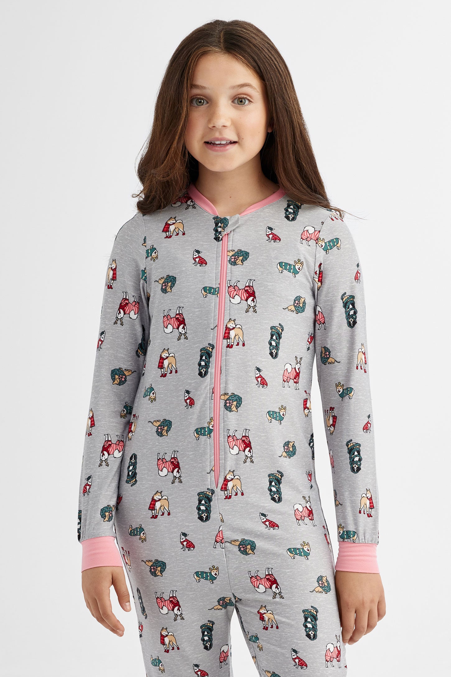 Pyjama de Noël 1-pièce en Moss - Ado fille && GRIS MULTI