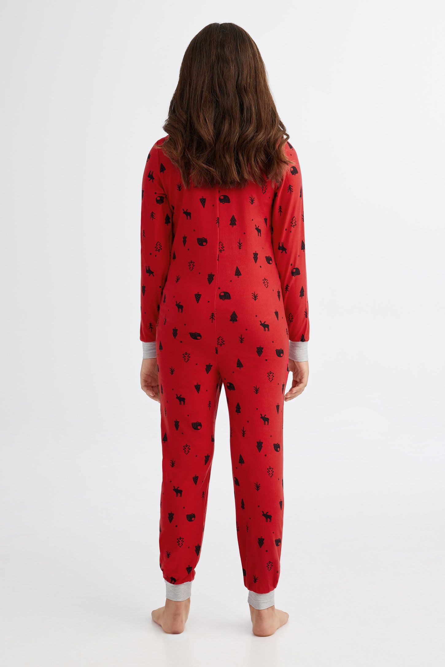 Pyjama de Noël 1-pièce en Moss - Ado fille && ROUGE/MULTI