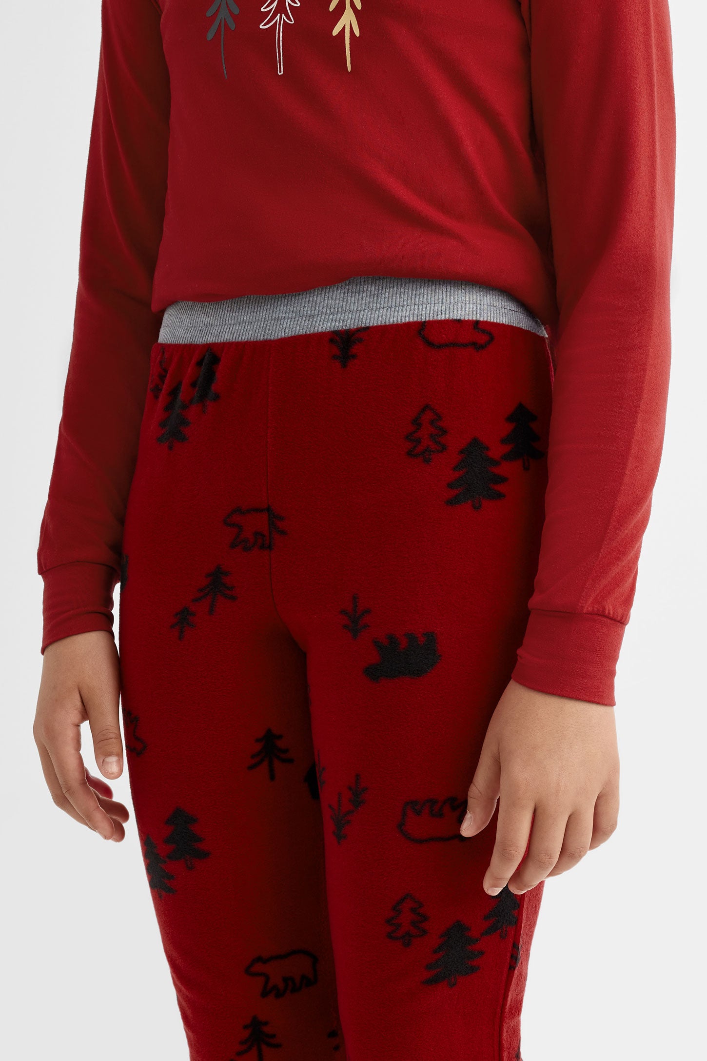 Pantalon pyjama de Noël en micropolar - Ado fille && ROUGE/MULTI