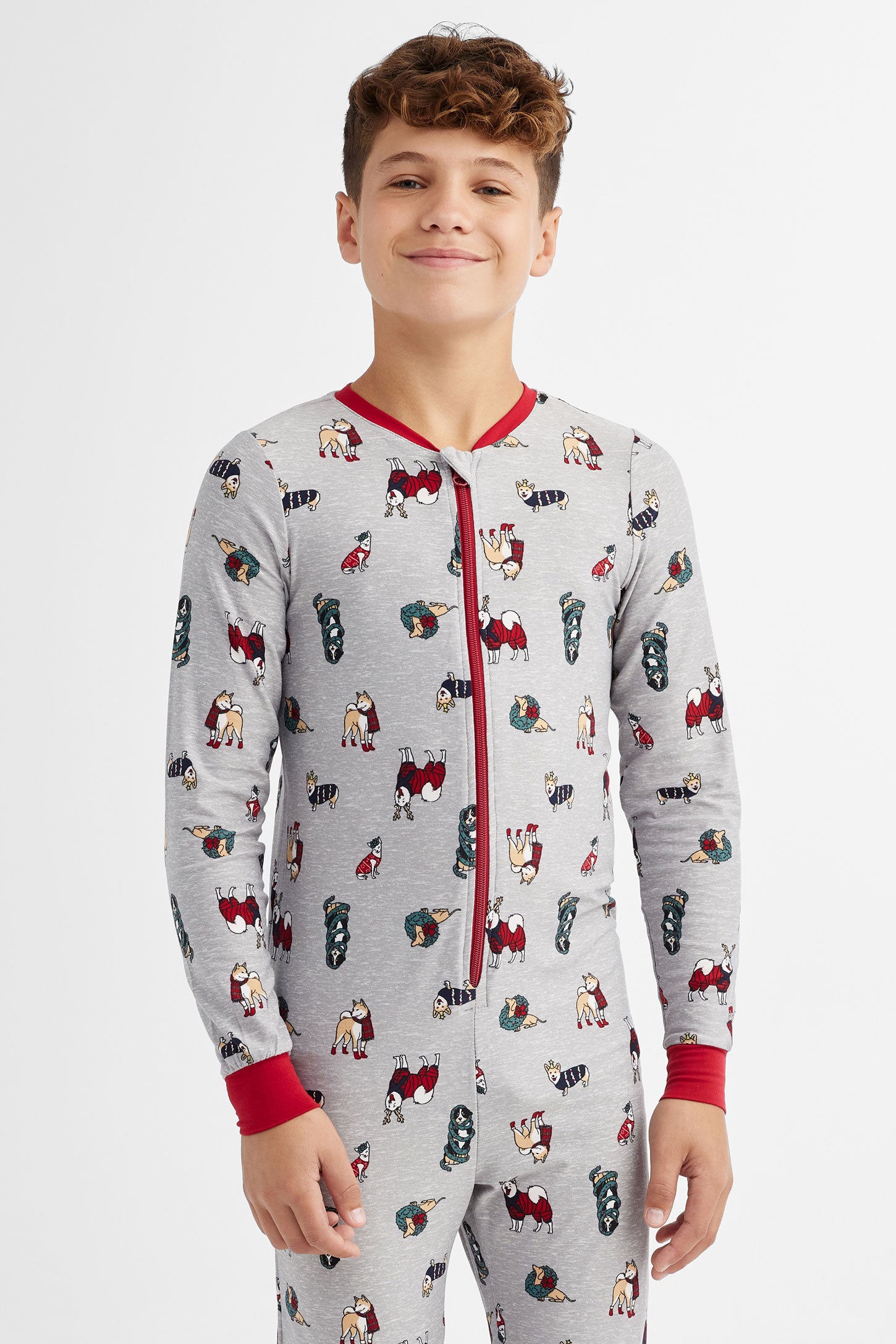 Pyjama de Noël 1-pièce en Moss - Ado garçon && GRIS MULTI