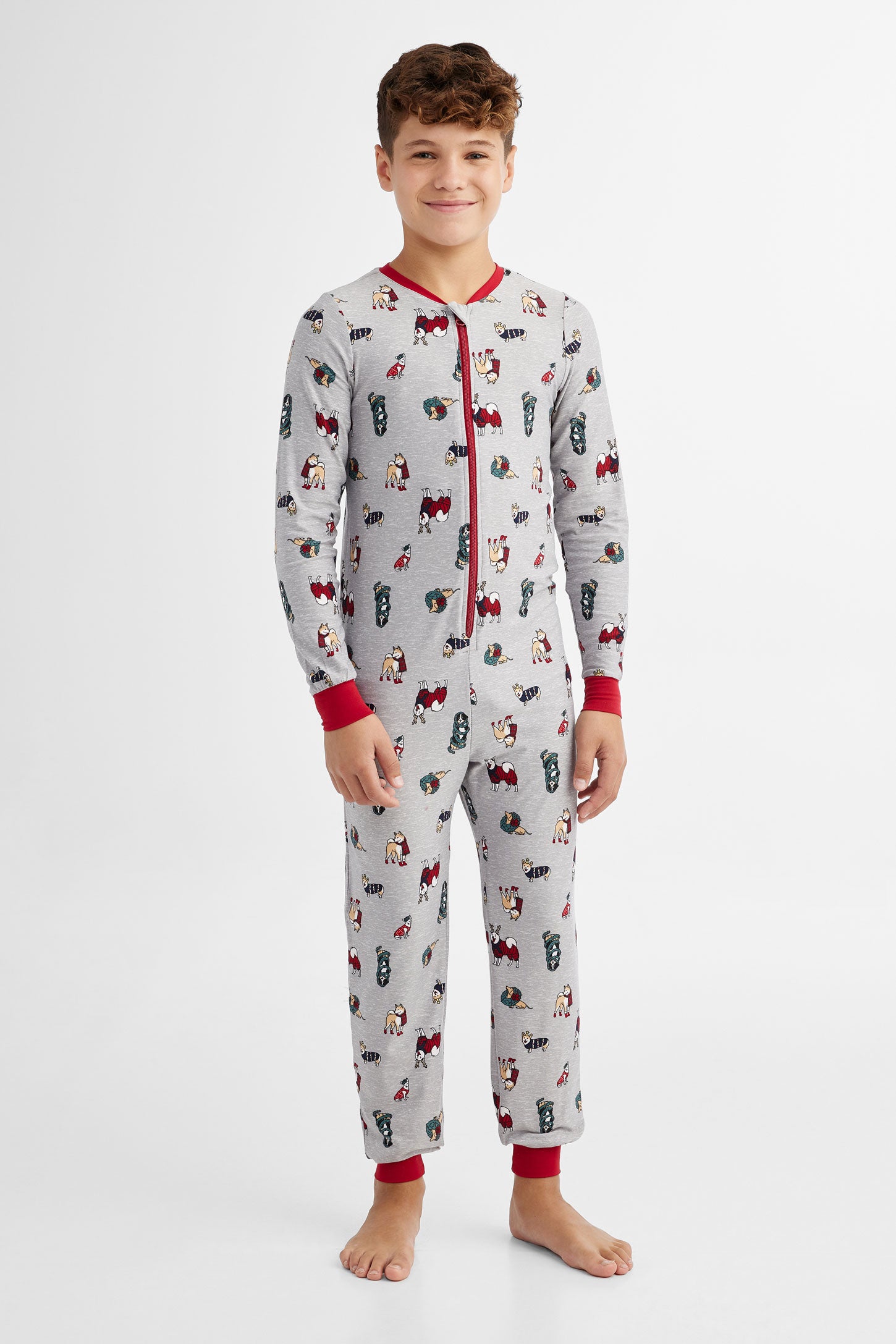 Pyjama de Noël 1-pièce en Moss - Ado garçon && GRIS MULTI