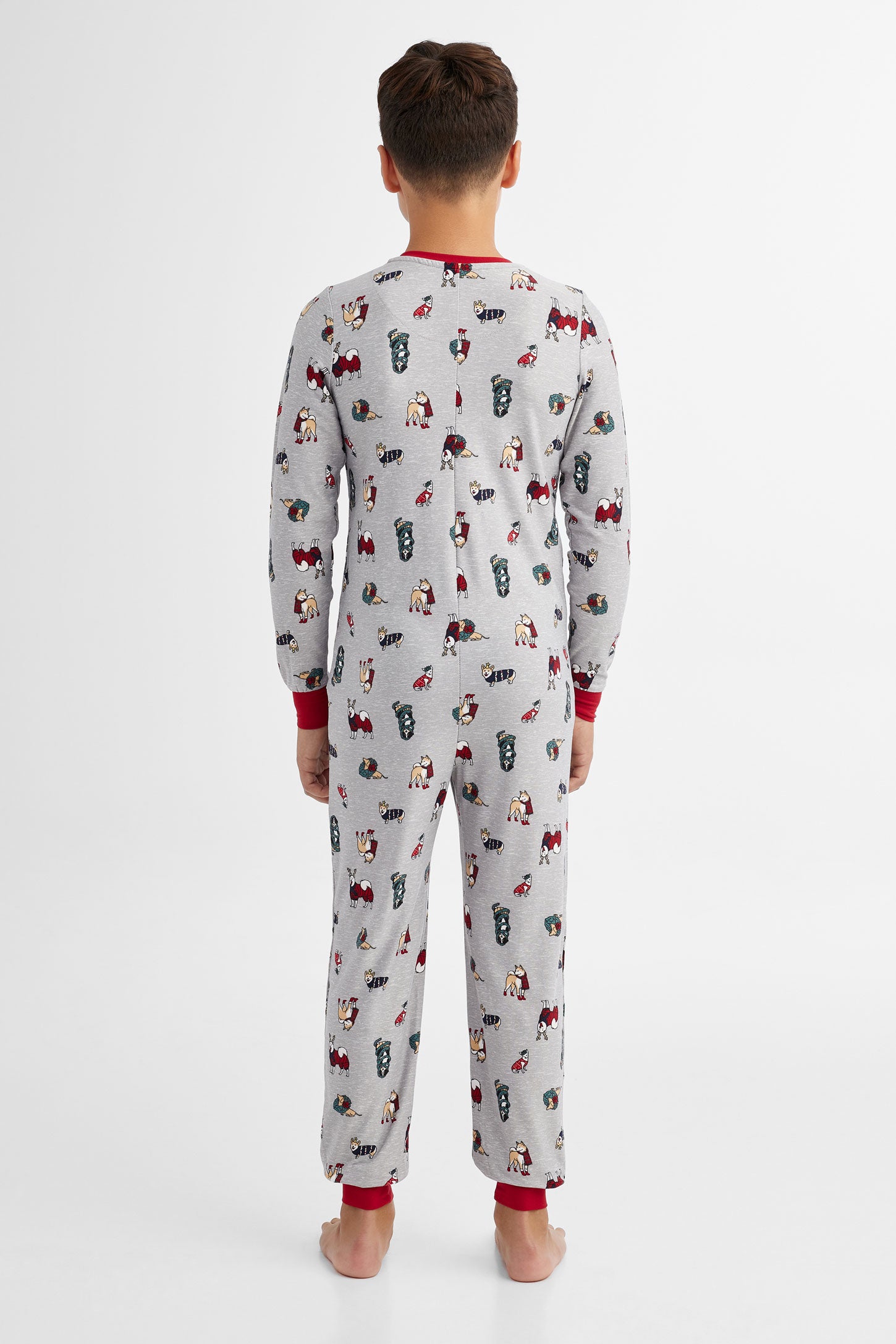 Pyjama de Noël 1-pièce en Moss - Ado garçon && GRIS MULTI