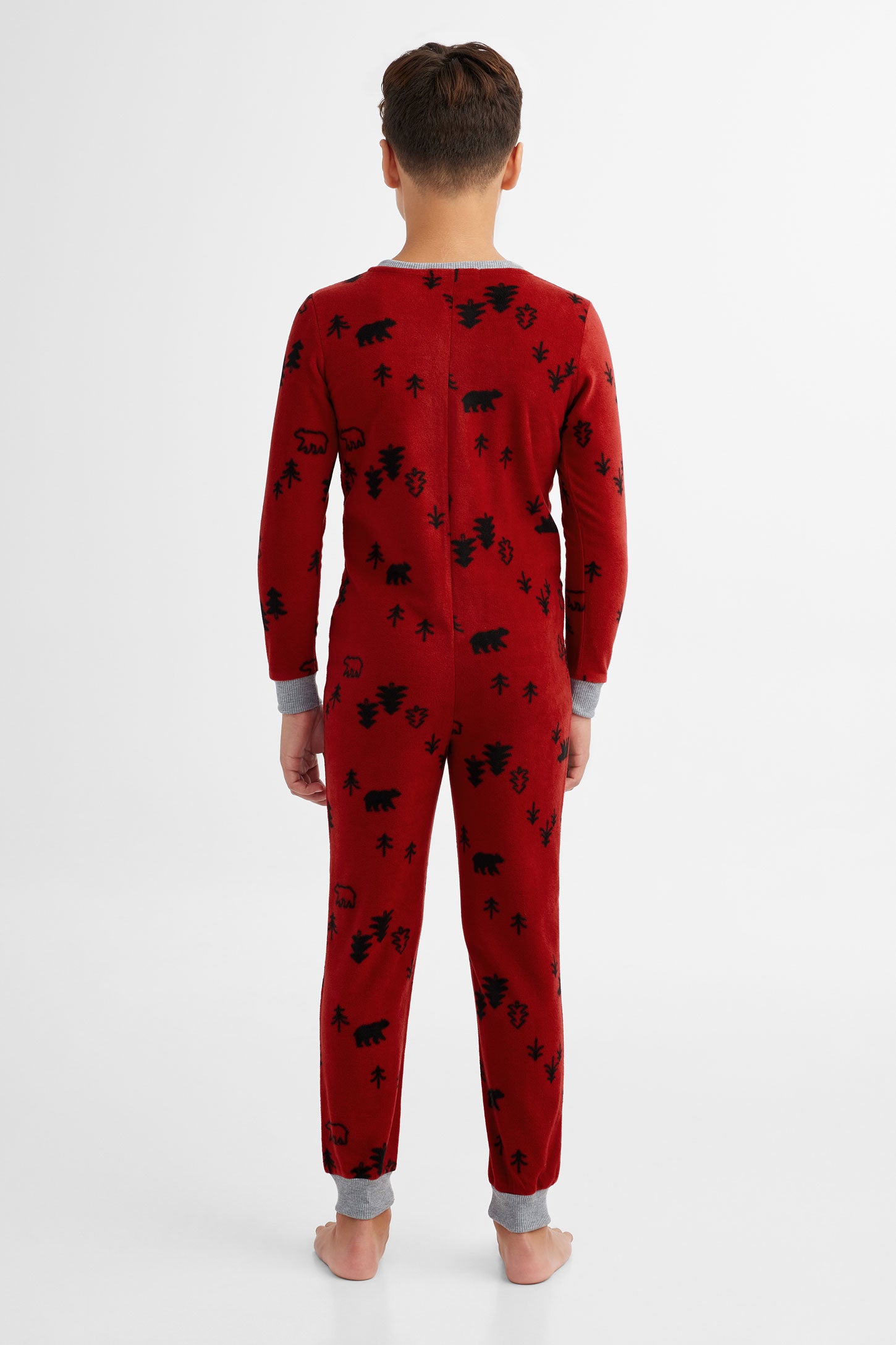 Pyjama de Noël 1-pièce en micropolar - Ado garçon && ROUGE/MULTI