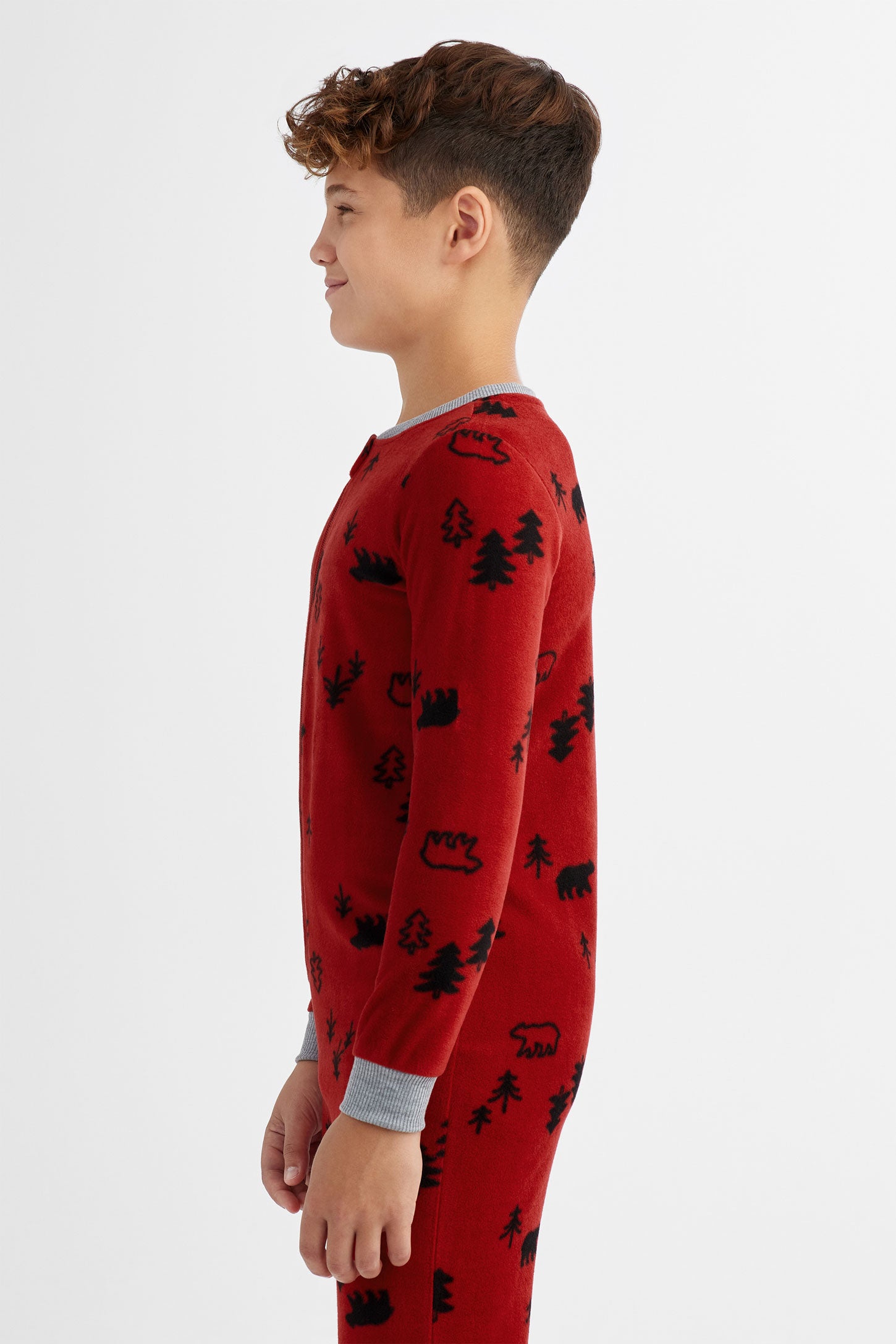 Pyjama de Noël 1-pièce en micropolar - Ado garçon && ROUGE/MULTI