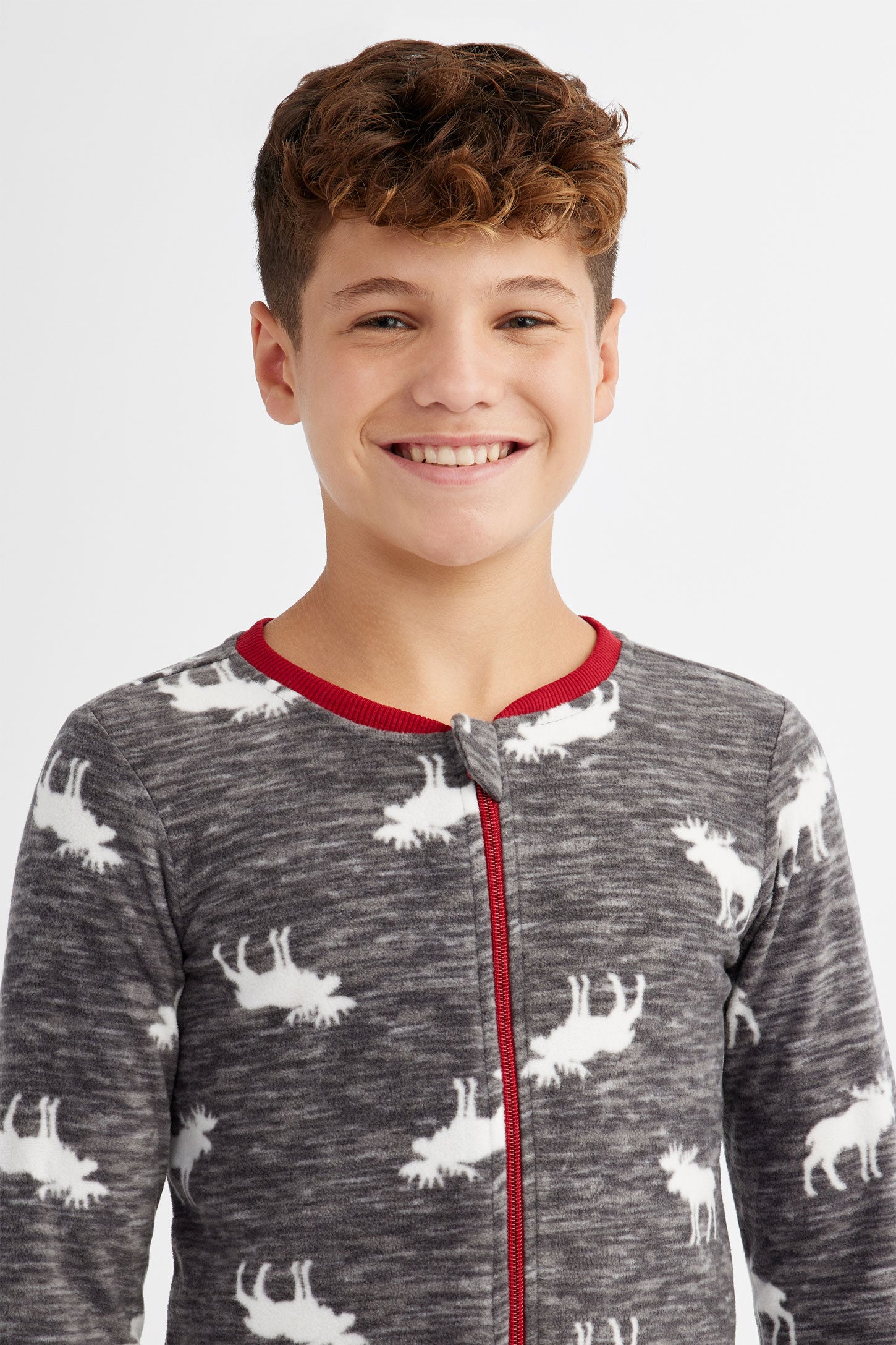 Pyjama de Noël 1-pièce en micropolar - Ado garçon && COMBO CHARBON