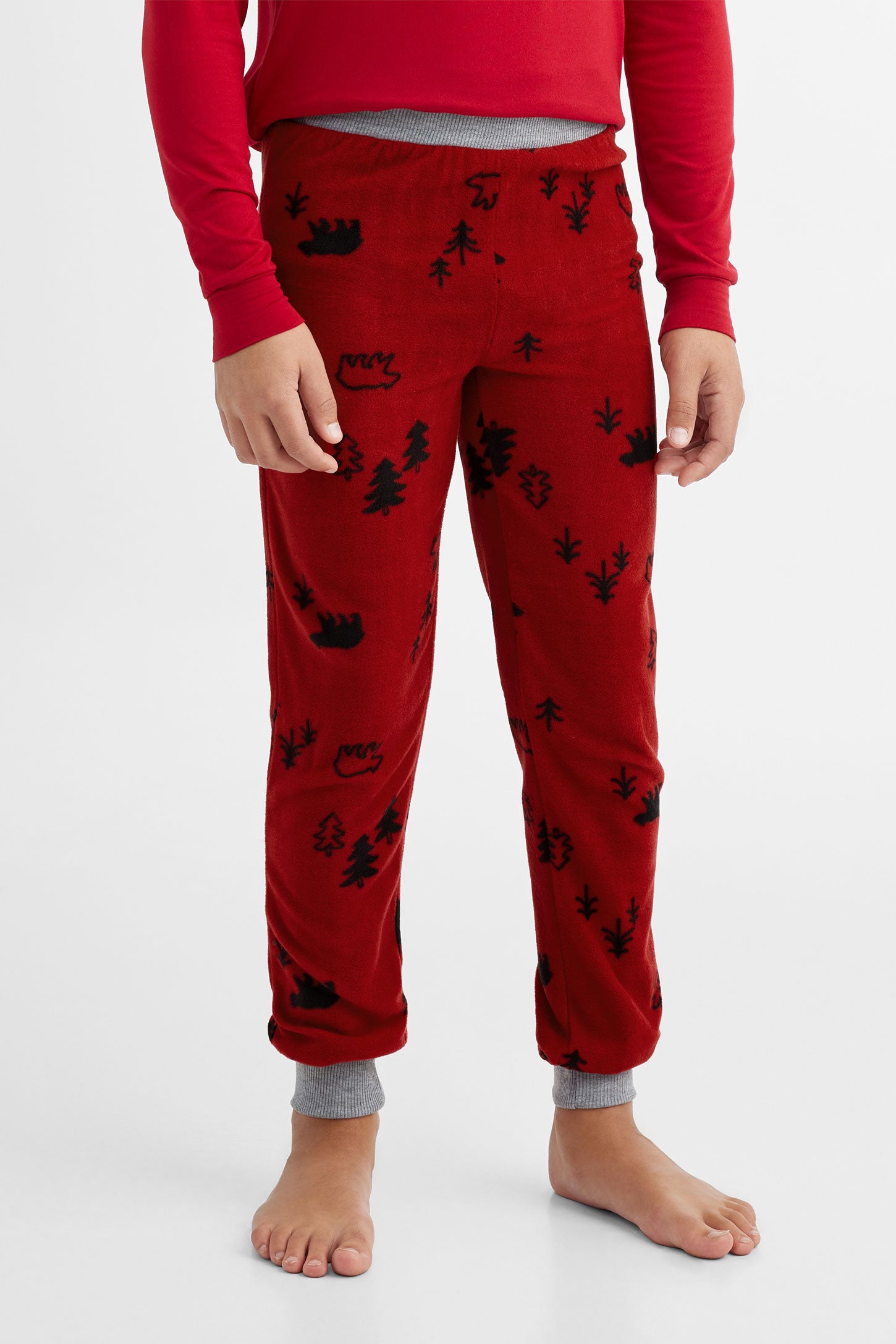 Pyjama Garçon Noël Style Pantalon Jogging - Rouge/Noir, Taille 10 Ans, Marque NEXT