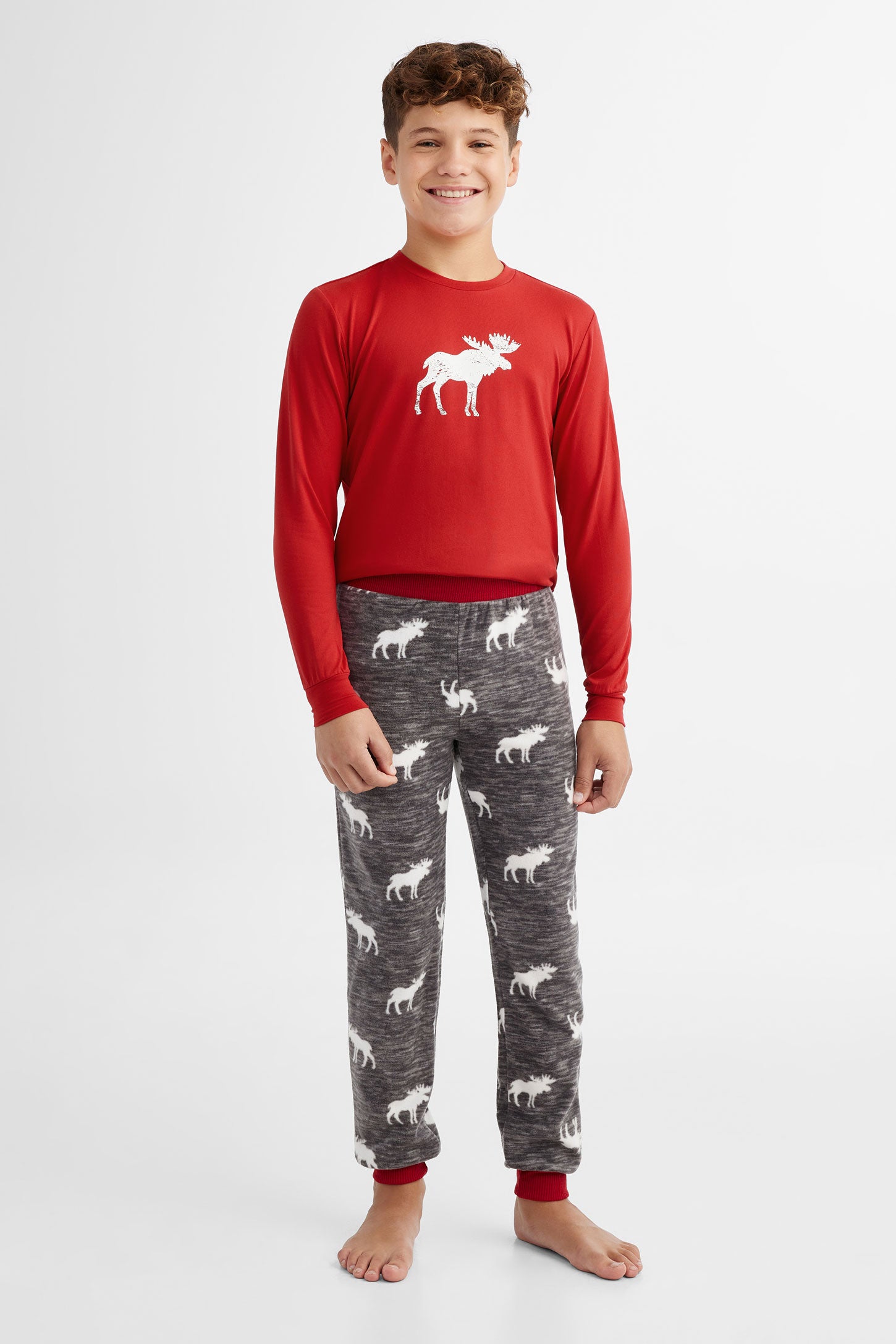 Pantalon pyjama de Noël en micropolar - Ado garçon && COMBO CHARBON