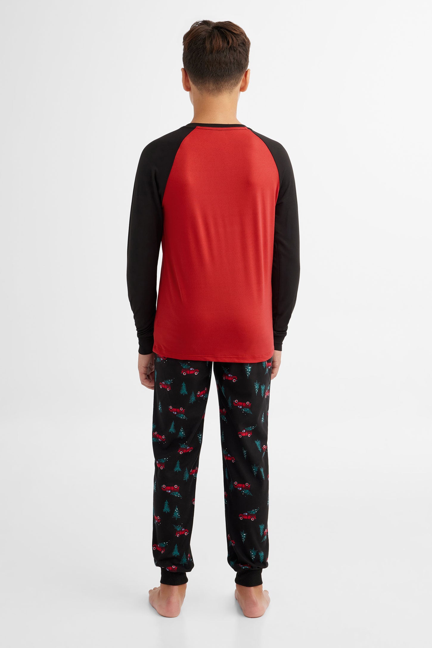 Chandail pyjama de Noël en Moss - Ado garçon && ROUGE