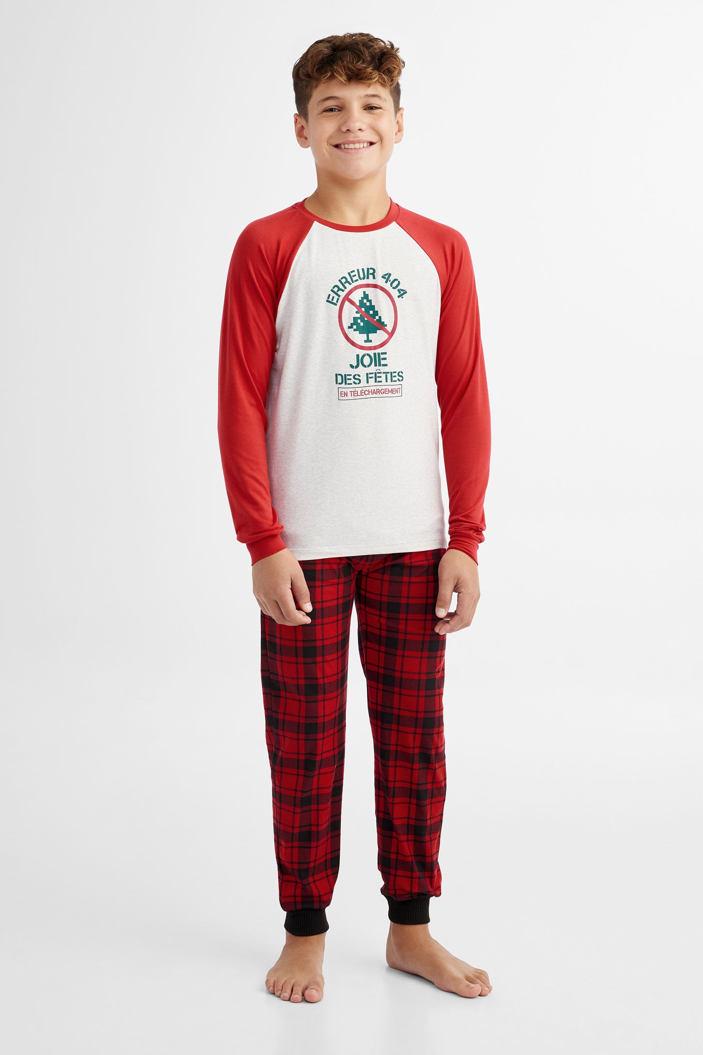 Chandail pyjama de Noel en Moss Ado garcon