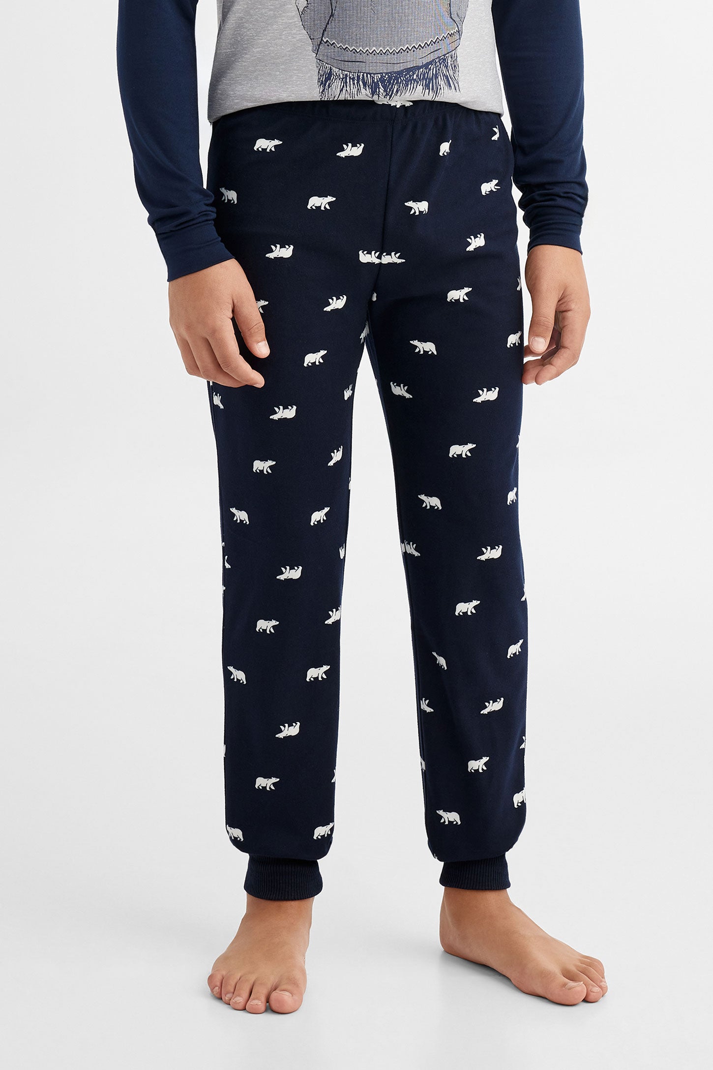 Pantalon pyjama de Noël en flanelle - Ado garçon && MARIN/MULTI