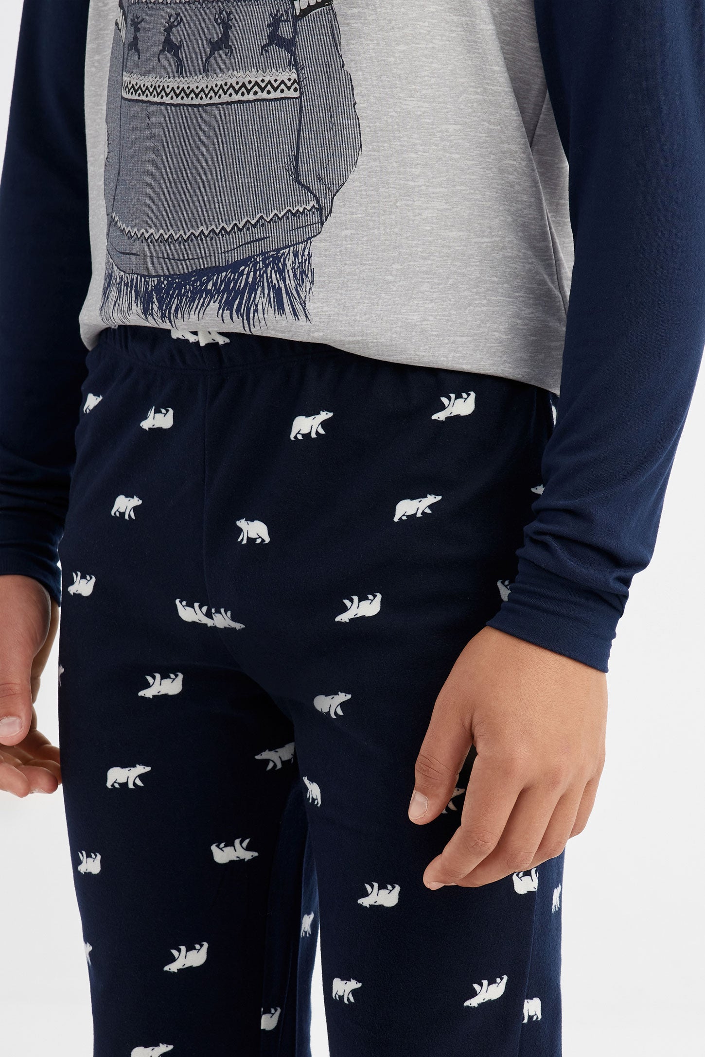 Pantalon pyjama de Noël en flanelle - Ado garçon && MARIN/MULTI
