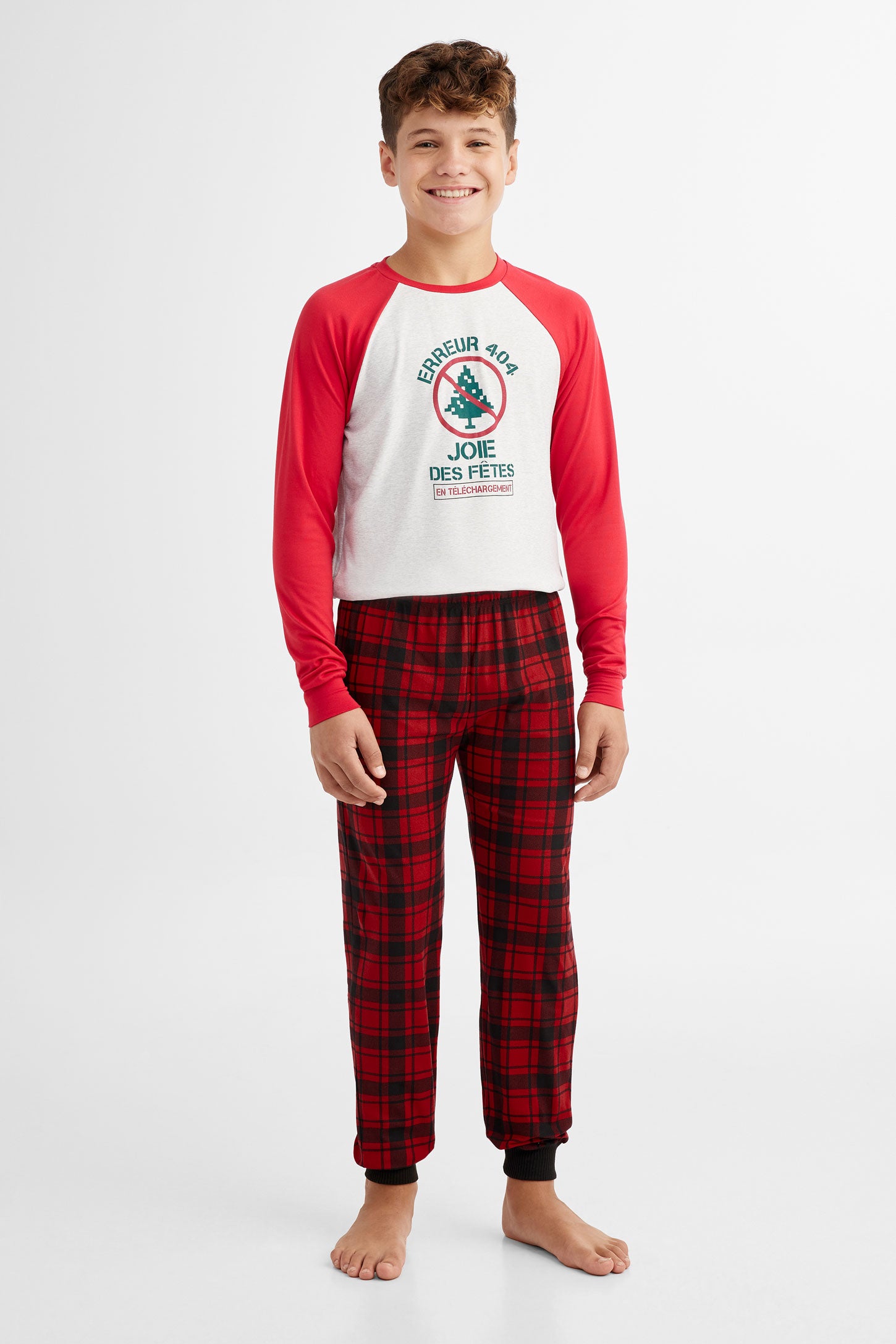 Pantalon pyjama de Noël en flanelle - Ado garçon && ROUGE/MULTI