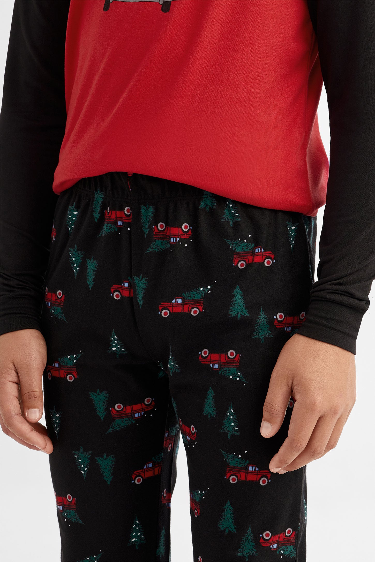 Pantalon pyjama de Noël en flanelle - Ado garçon && COMBO NOIR