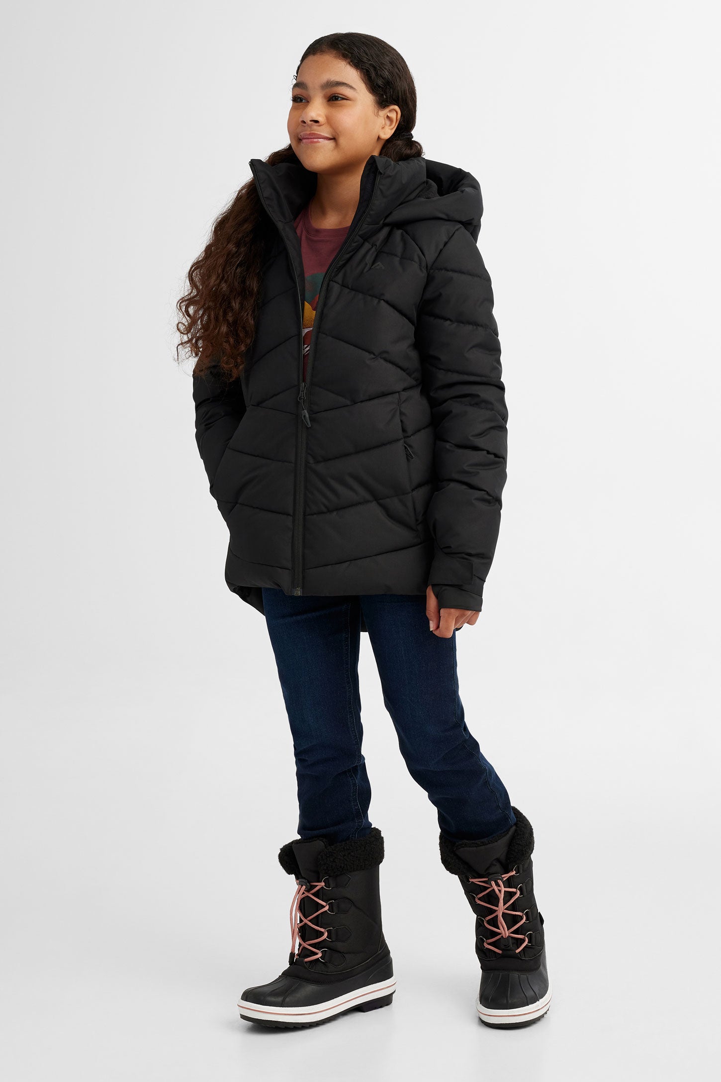 Manteau de ski matelassé BM - Ado fille && NOIR