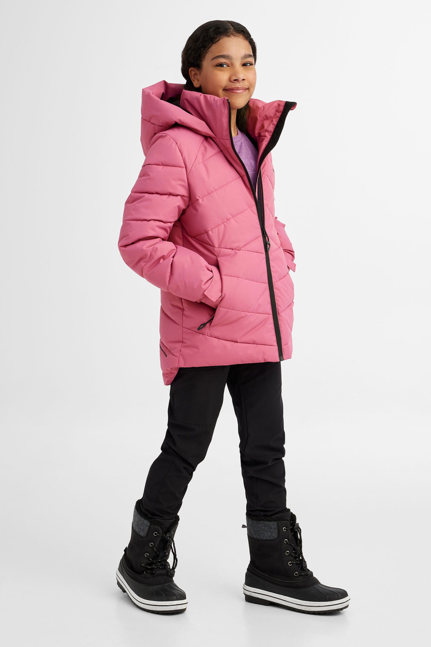 Manteau de ski matelassé BM - Ado fille && MAUVE