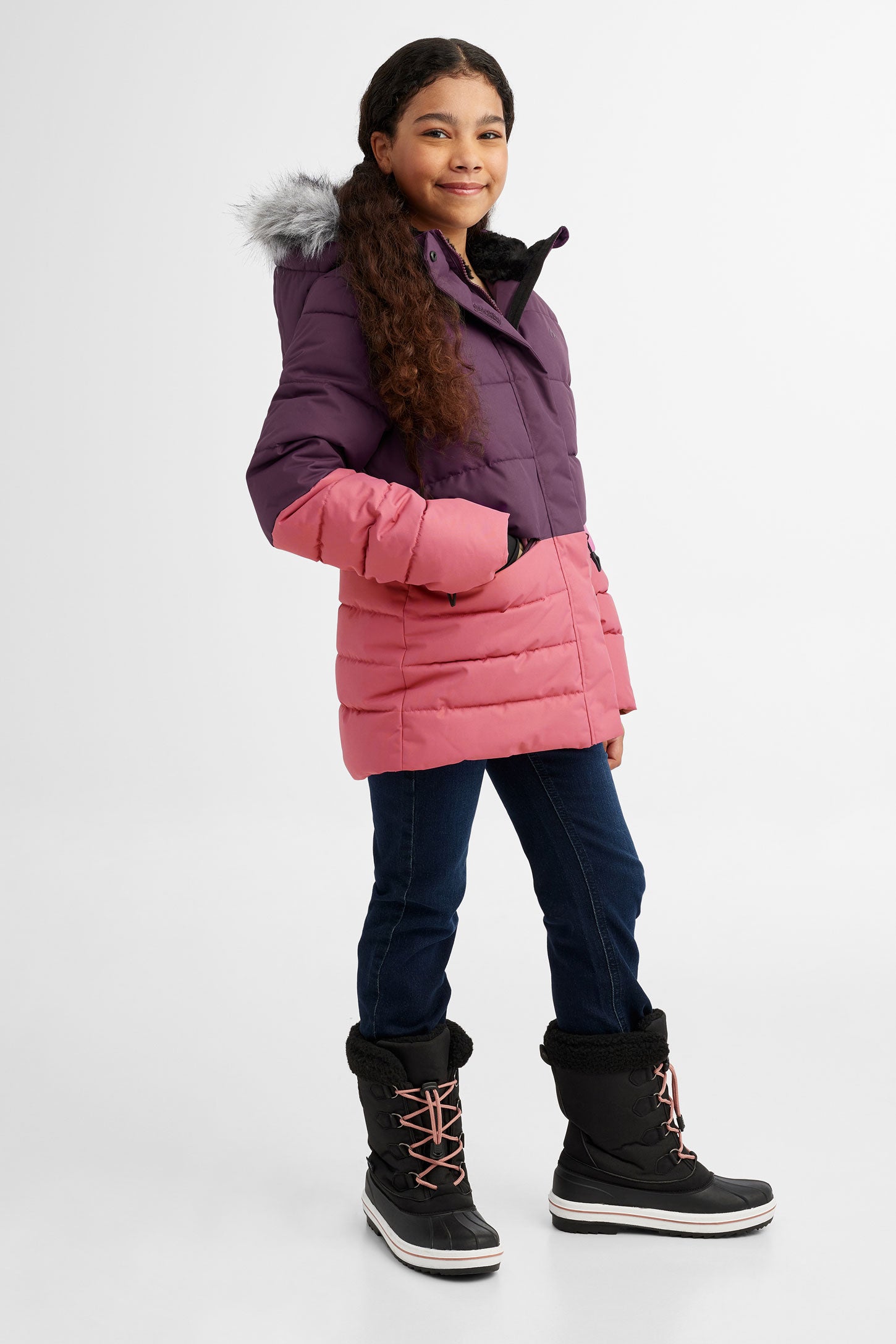 Manteau d'hiver parka BM - Ado fille && MAUVE