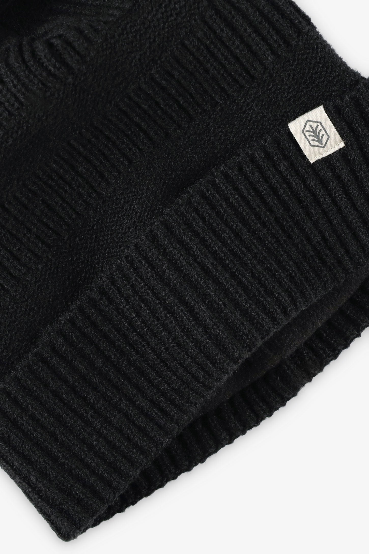 Tuque à pompom et revers doublée polar - Ado fille && NOIR