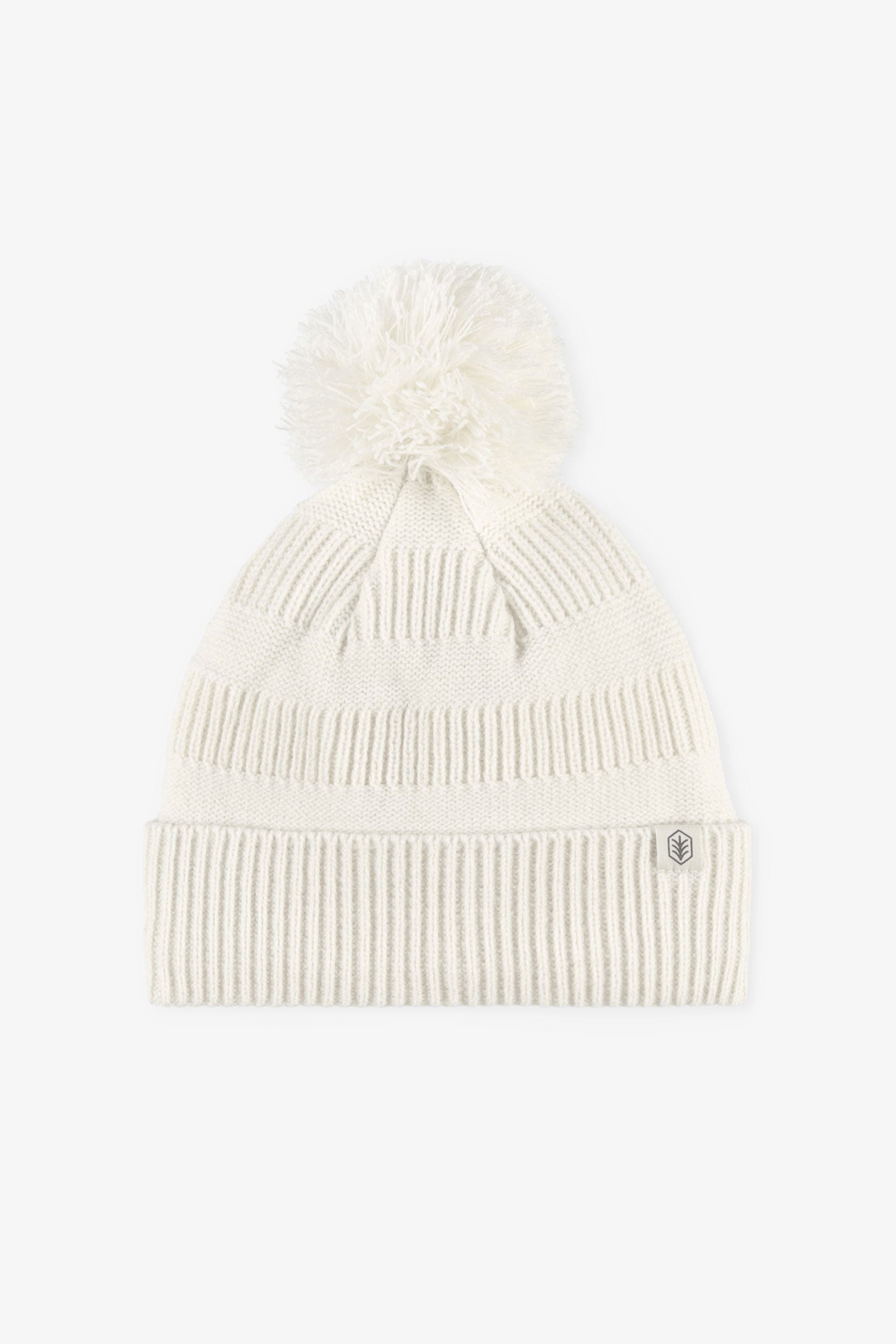 Tuque à pompom et revers doublée polar - Ado fille && IVOIRE