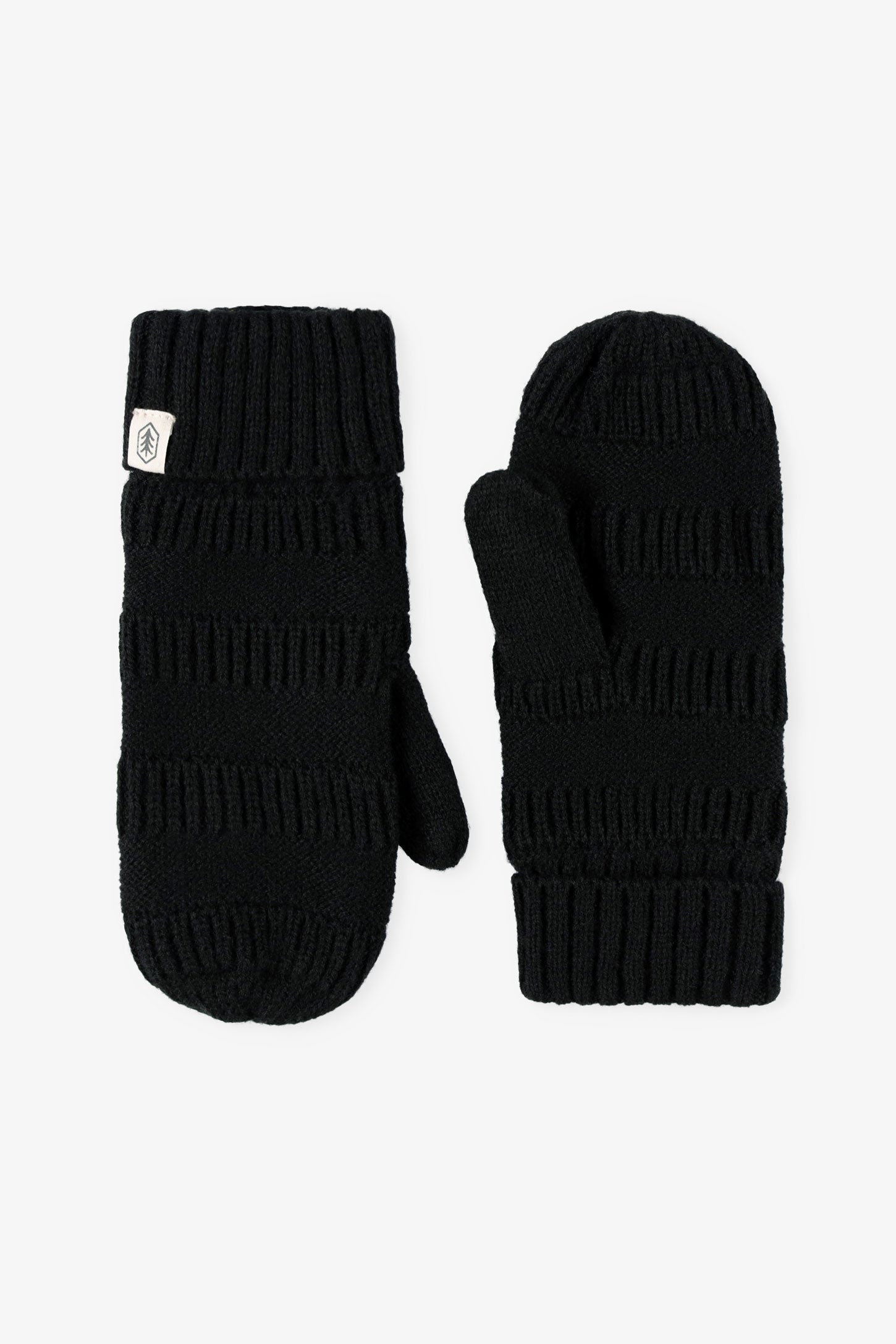 Mitaines en tricot doublées polar - Ado fille && NOIR