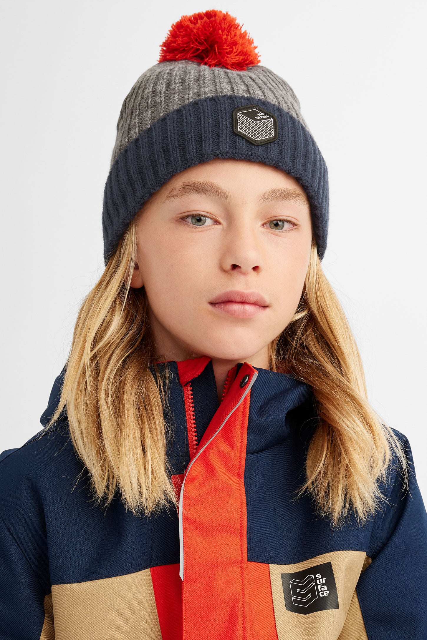 Tuque à revers doublée polar - Ado garçon && GRIS