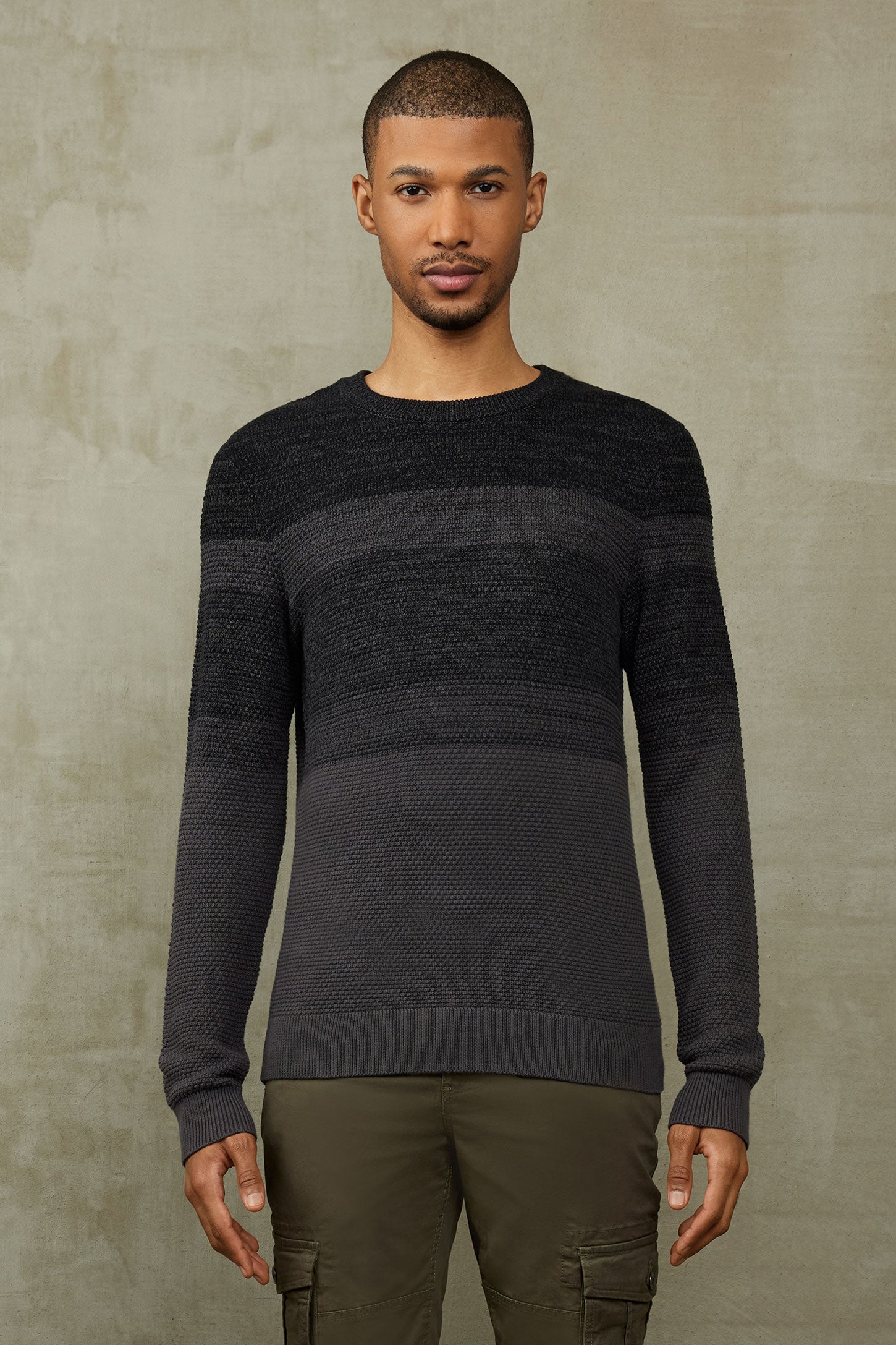Chandail tricot en coton - Homme && NOIR