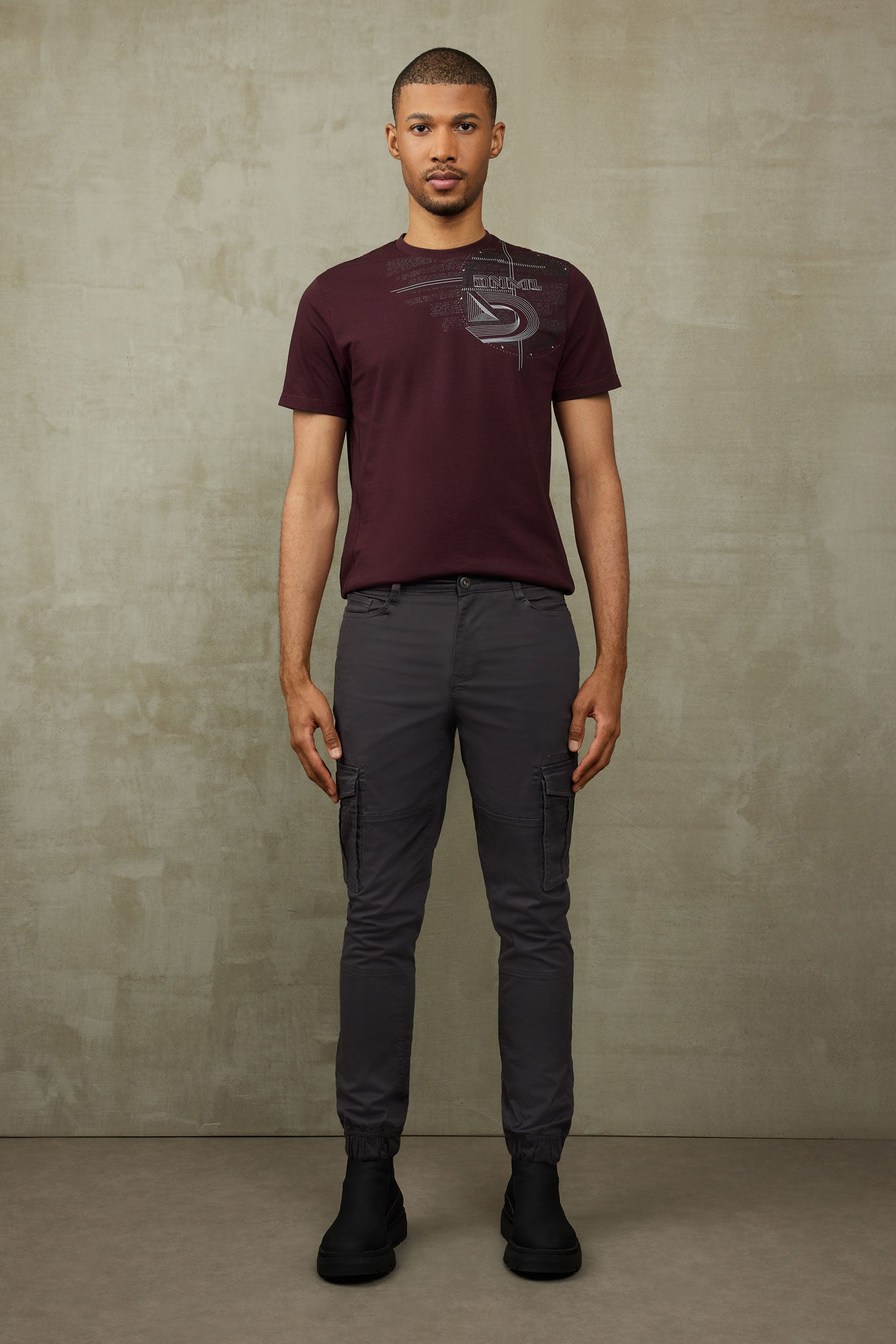 Pantalon jogger cargo en twill - Homme && GRIS FONCE